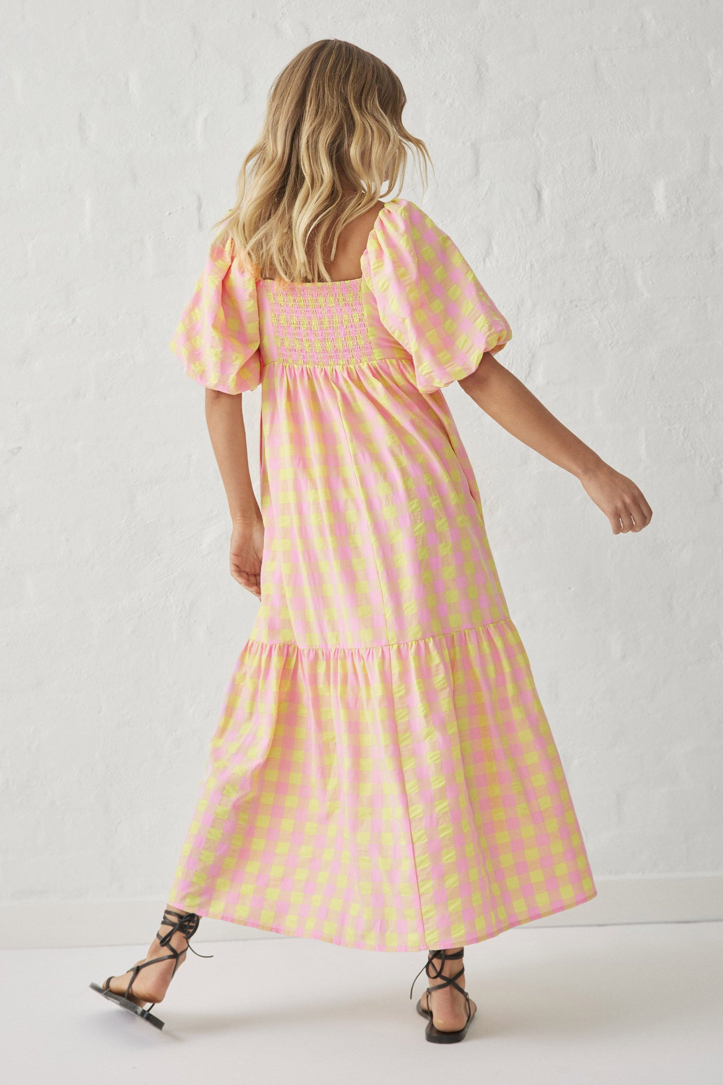 Audree Puff Sleeve Midi Dress