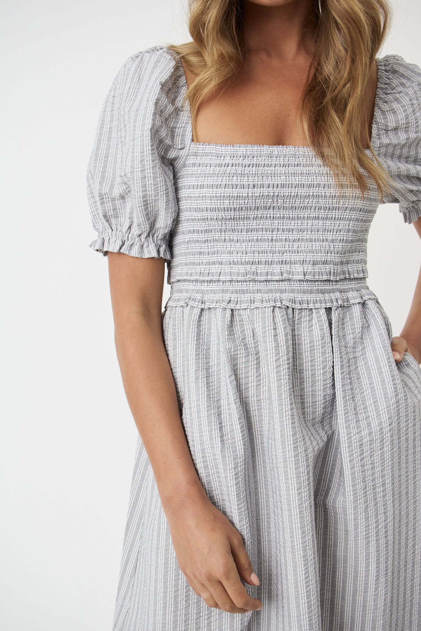 Mattie Shirred Midi Dress