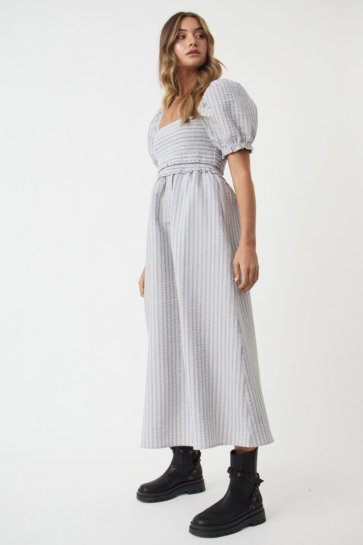 Mattie Shirred Midi Dress