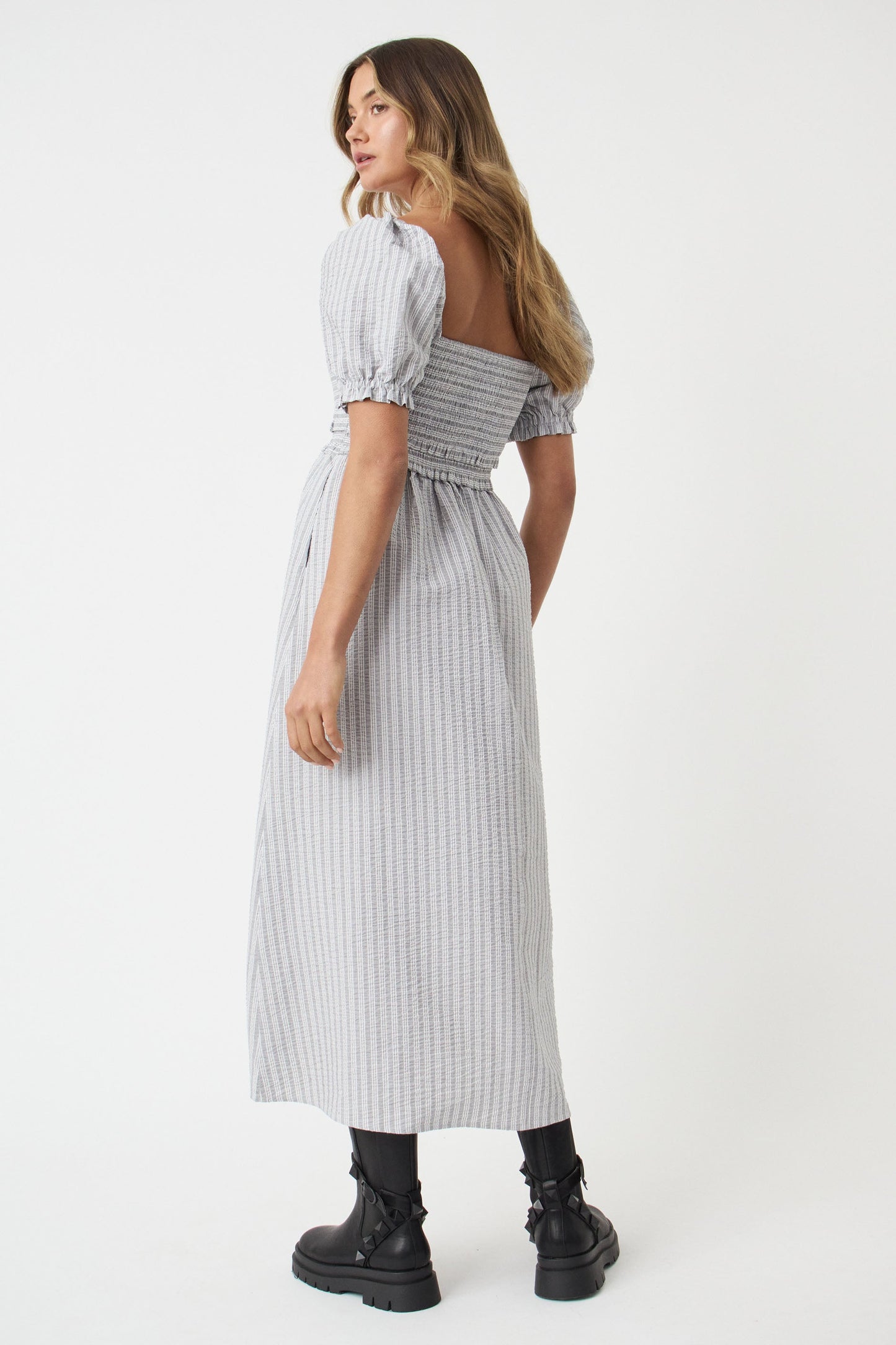 Mattie Shirred Midi Dress