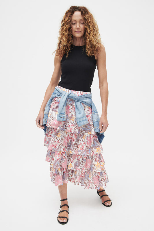 Layla Printed Ruffle Skirt