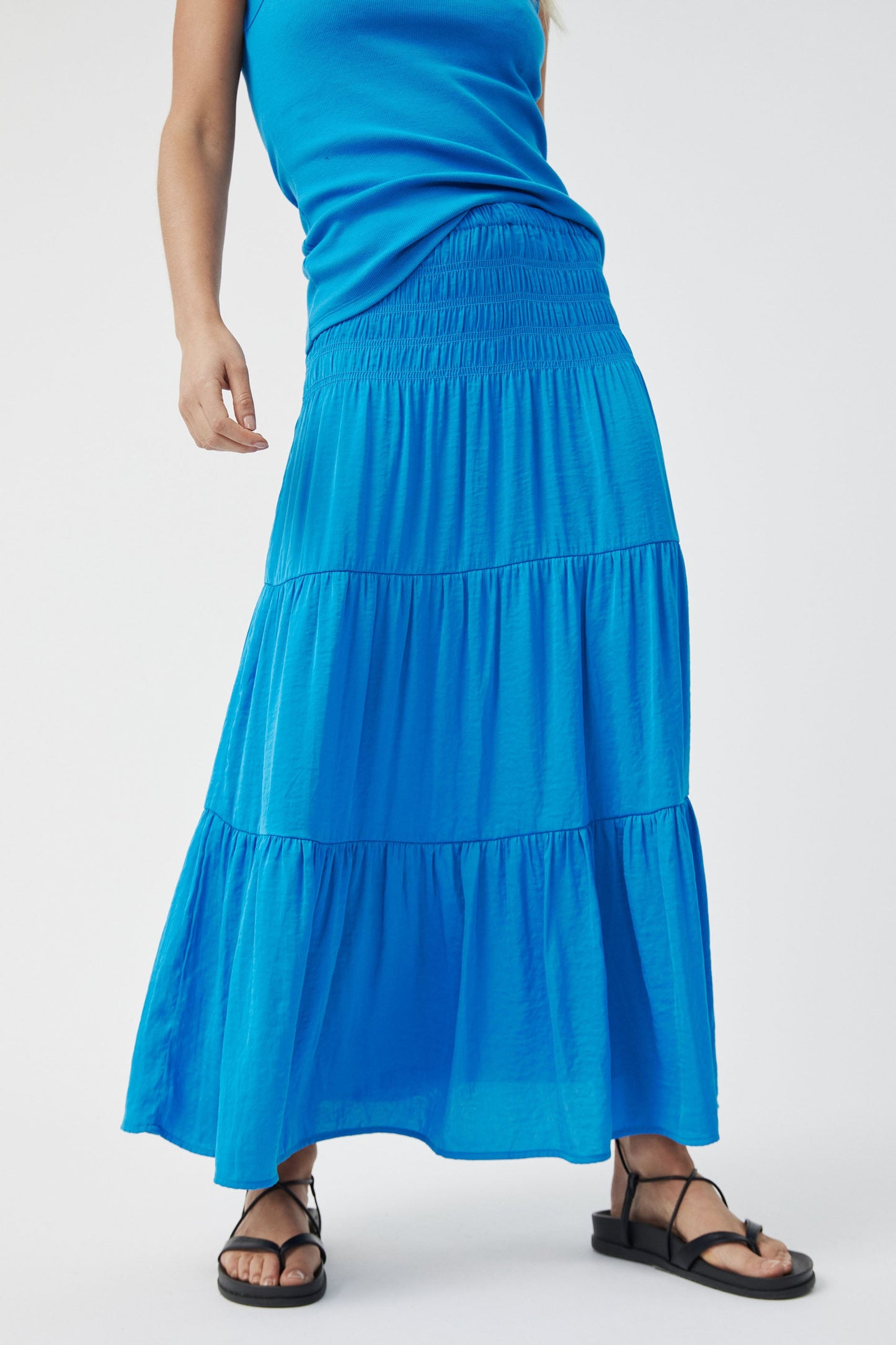 Cleo Soft Tiered Midi Skirt