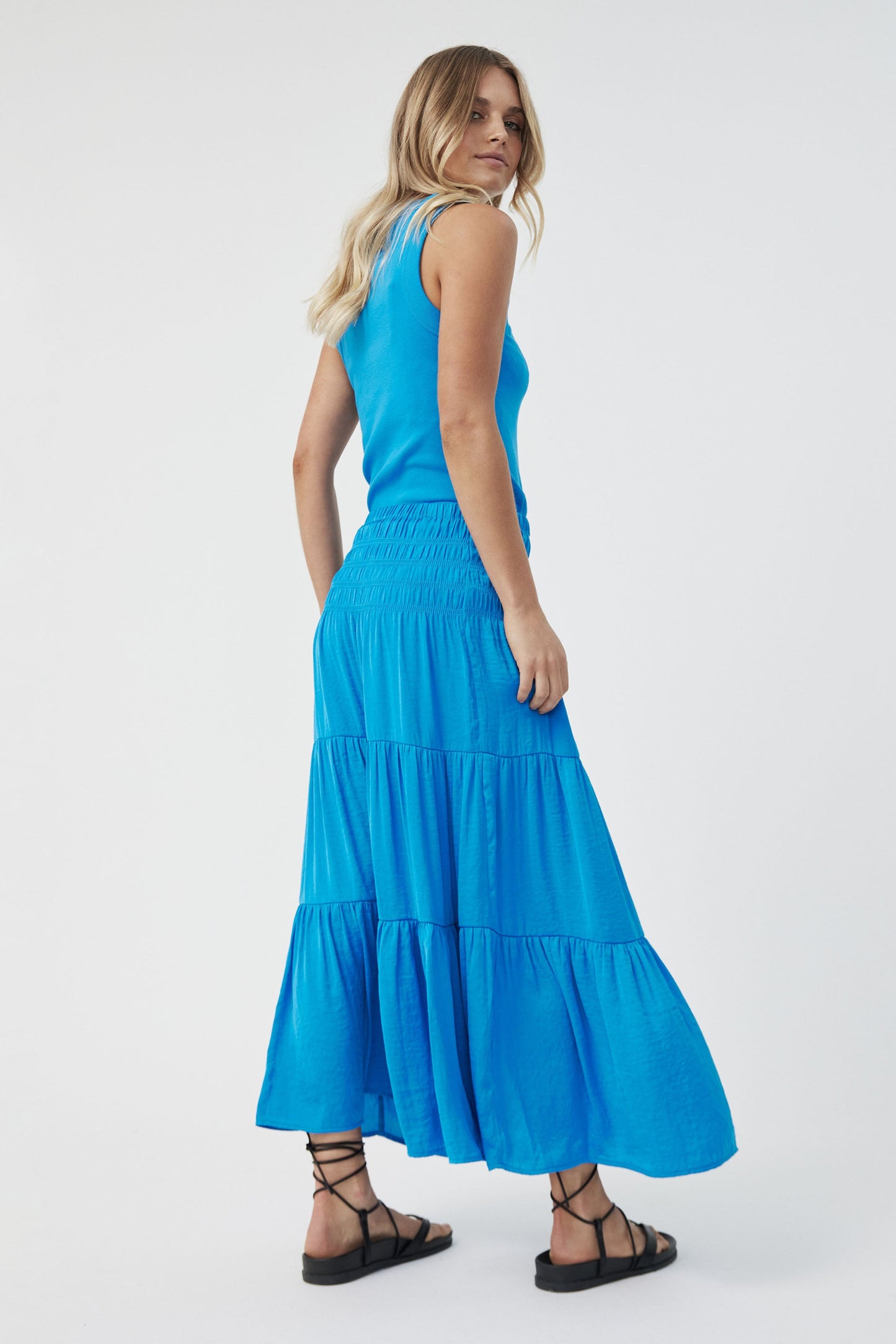 Cleo Soft Tiered Midi Skirt