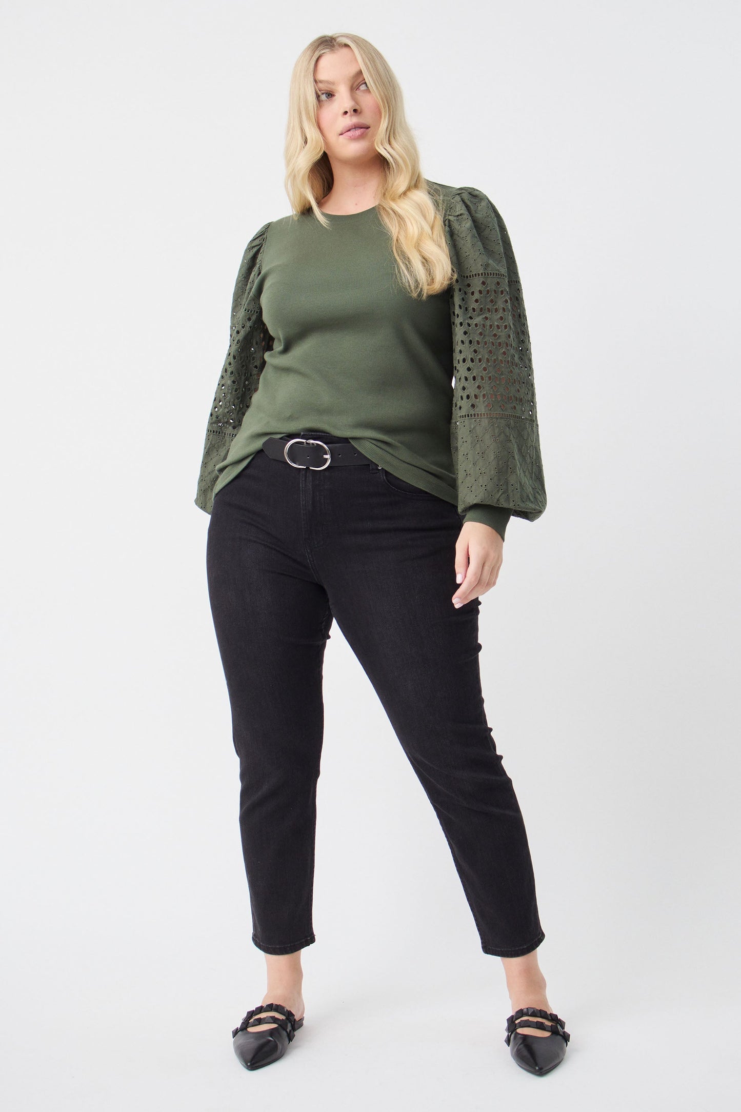 Lena Broderie Sleeve Top