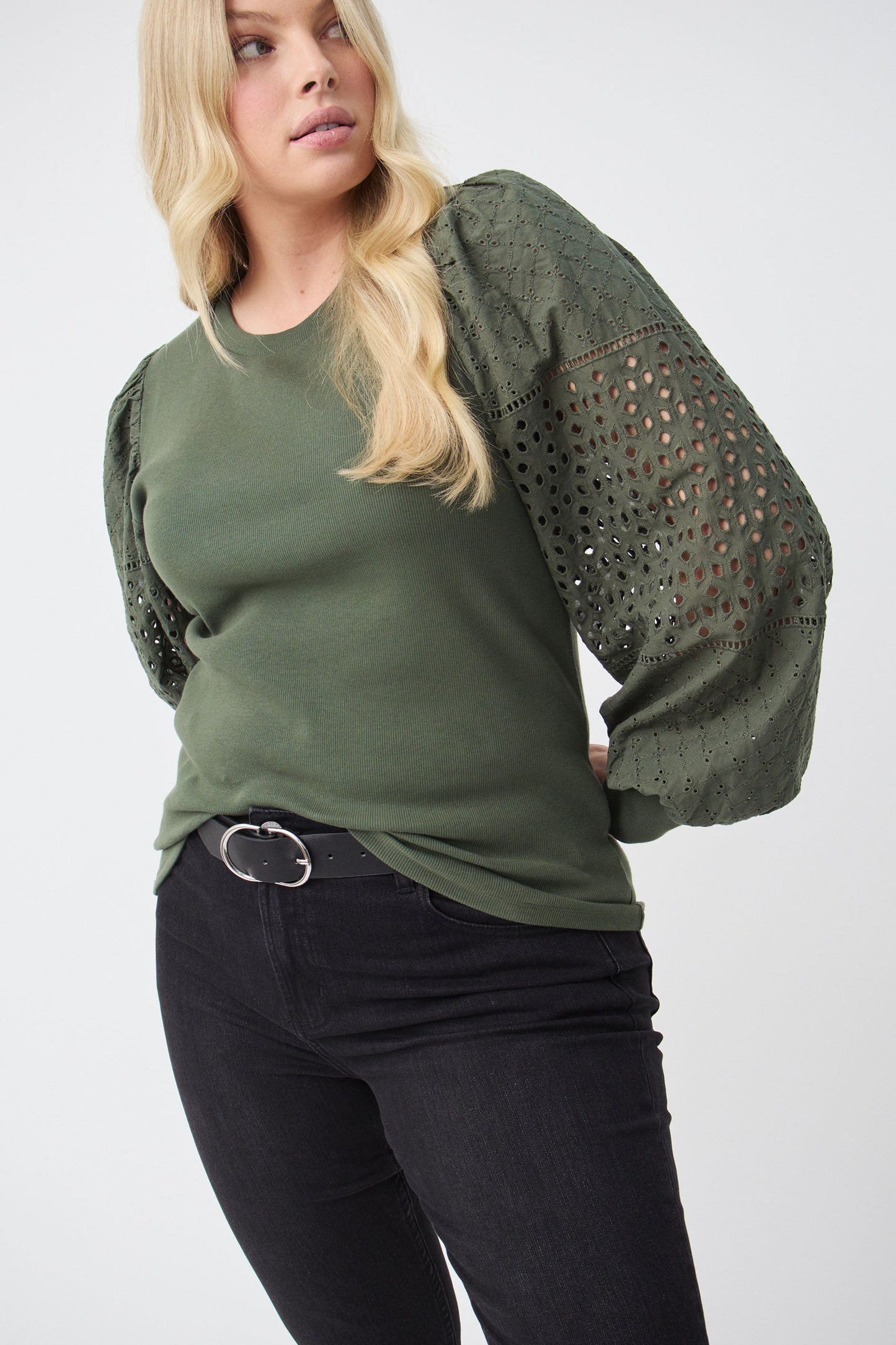 Lena Broderie Sleeve Top