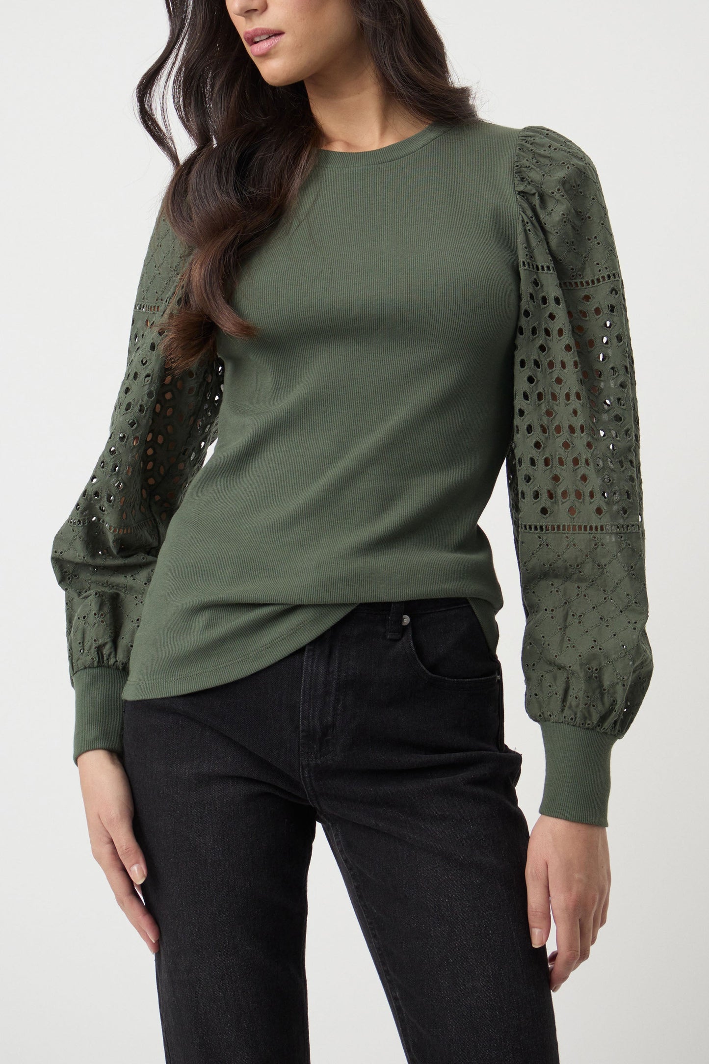 Lena Broderie Sleeve Top