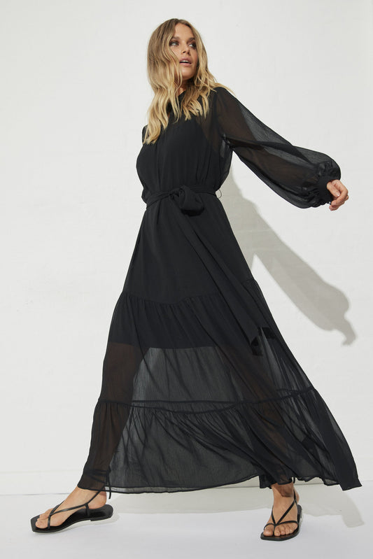 Eliza High Neck Maxi Dress