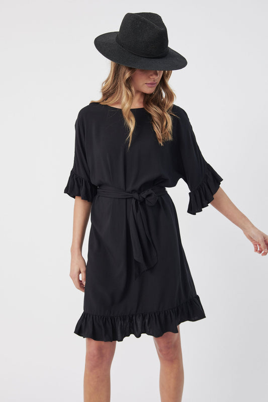 Freda Ruffle Sleeve Dress