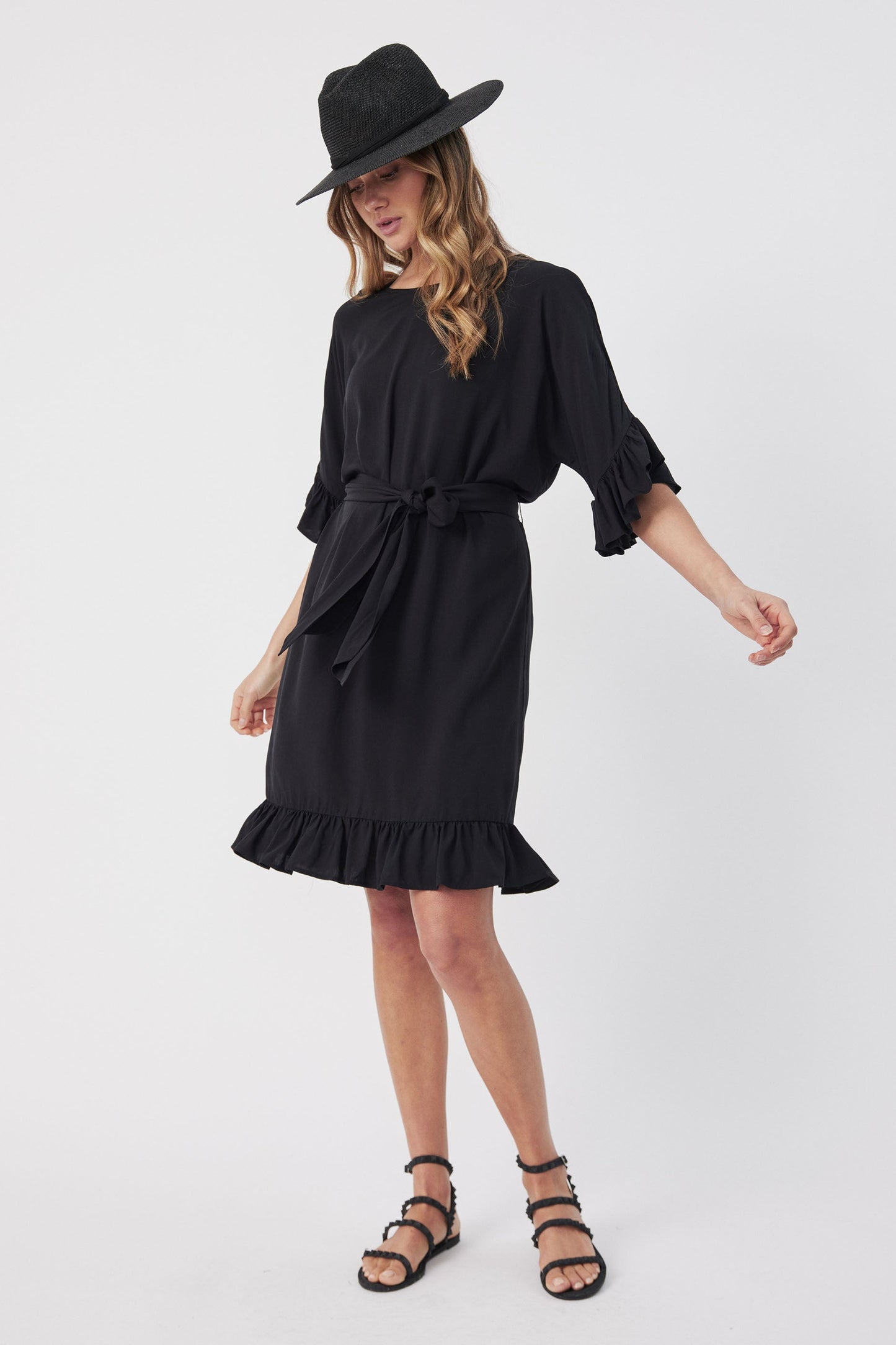 Freda Ruffle Sleeve Dress