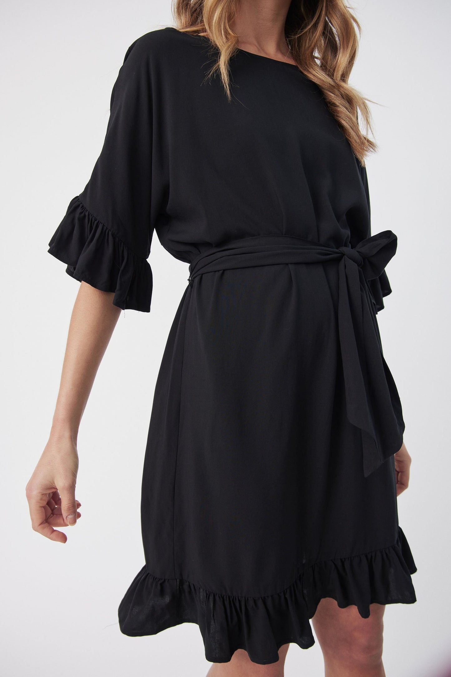 Freda Ruffle Sleeve Dress