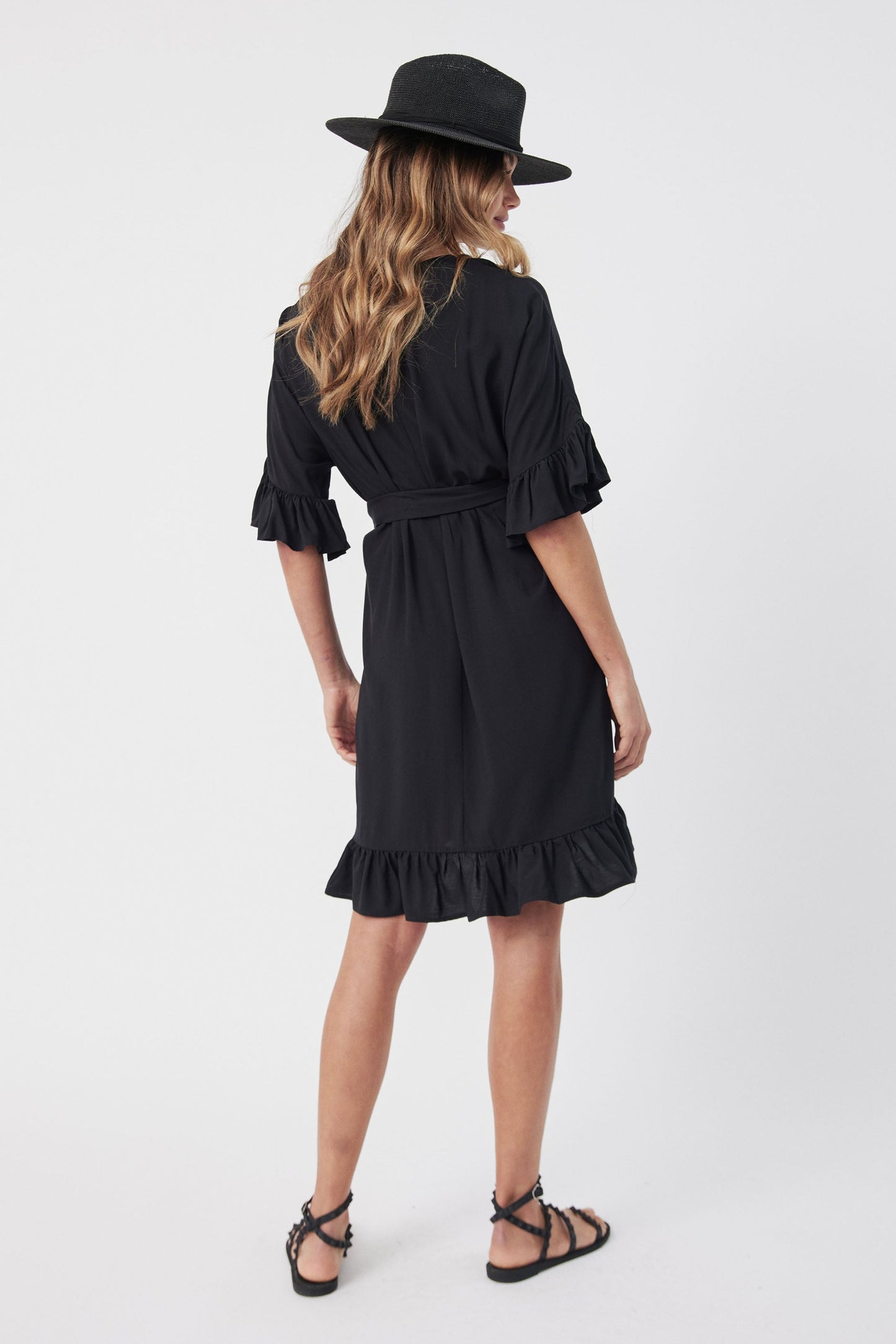 Freda Ruffle Sleeve Dress