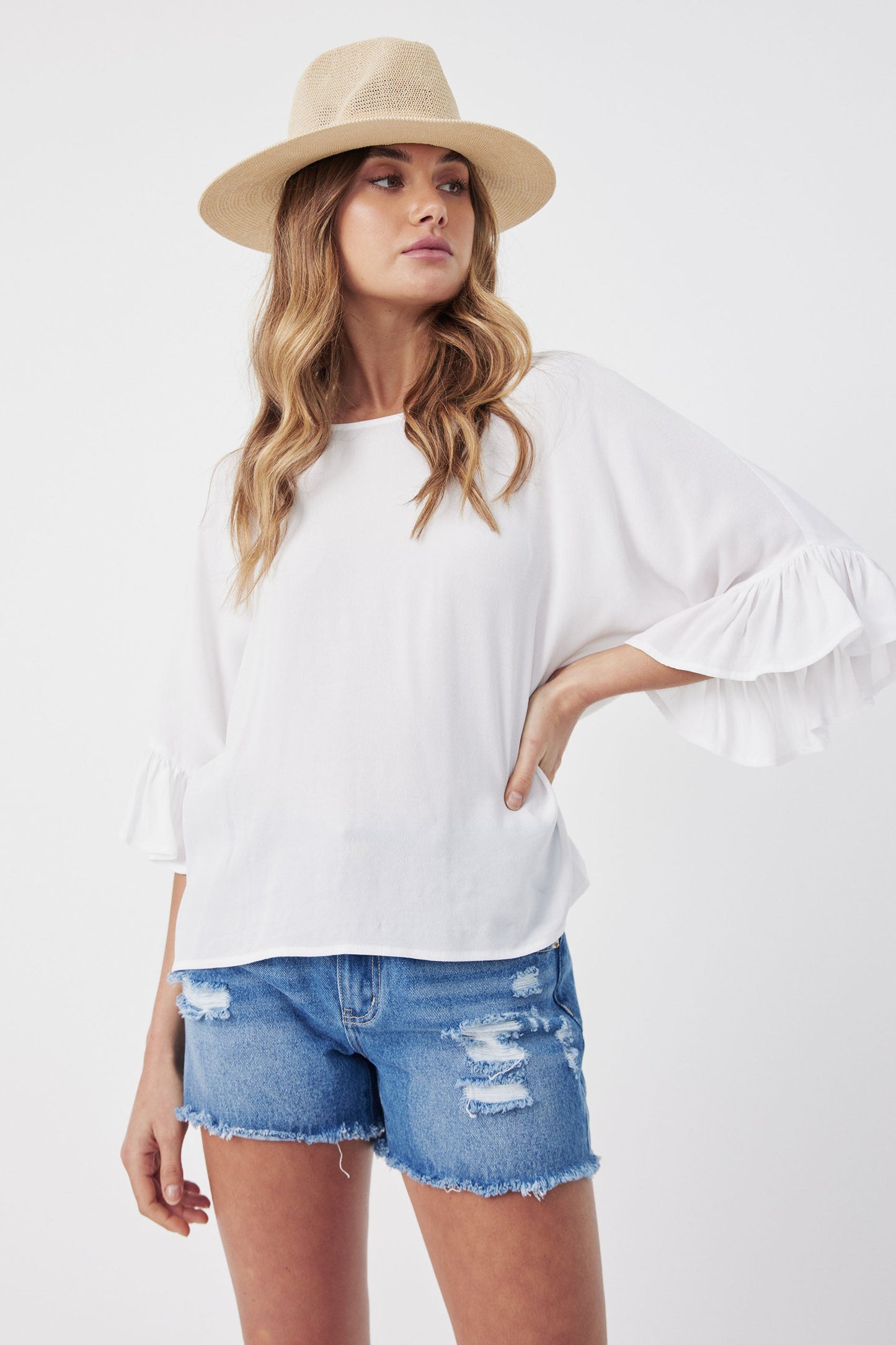 Freda Ruffle Sleeve Top