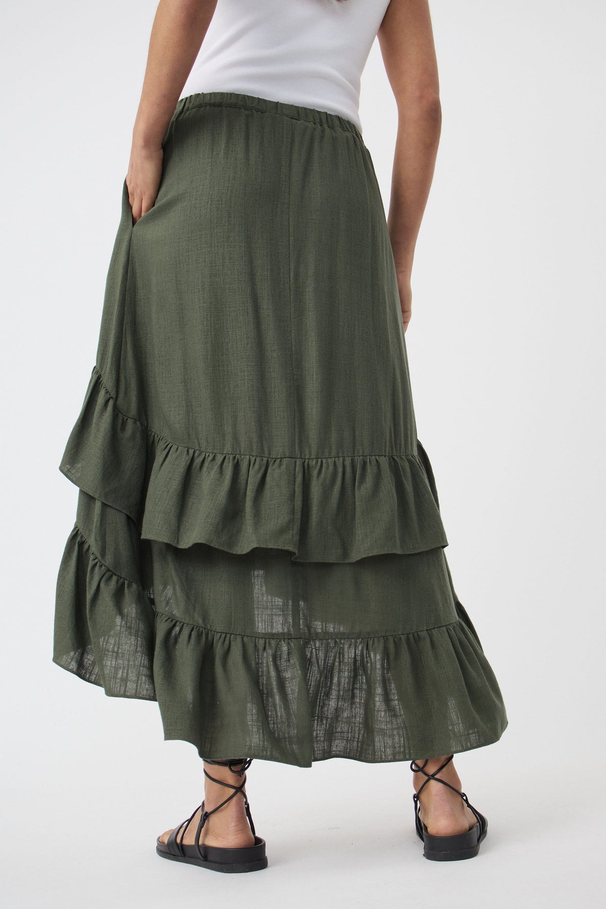 Kasey Ruffle Midi Skirt