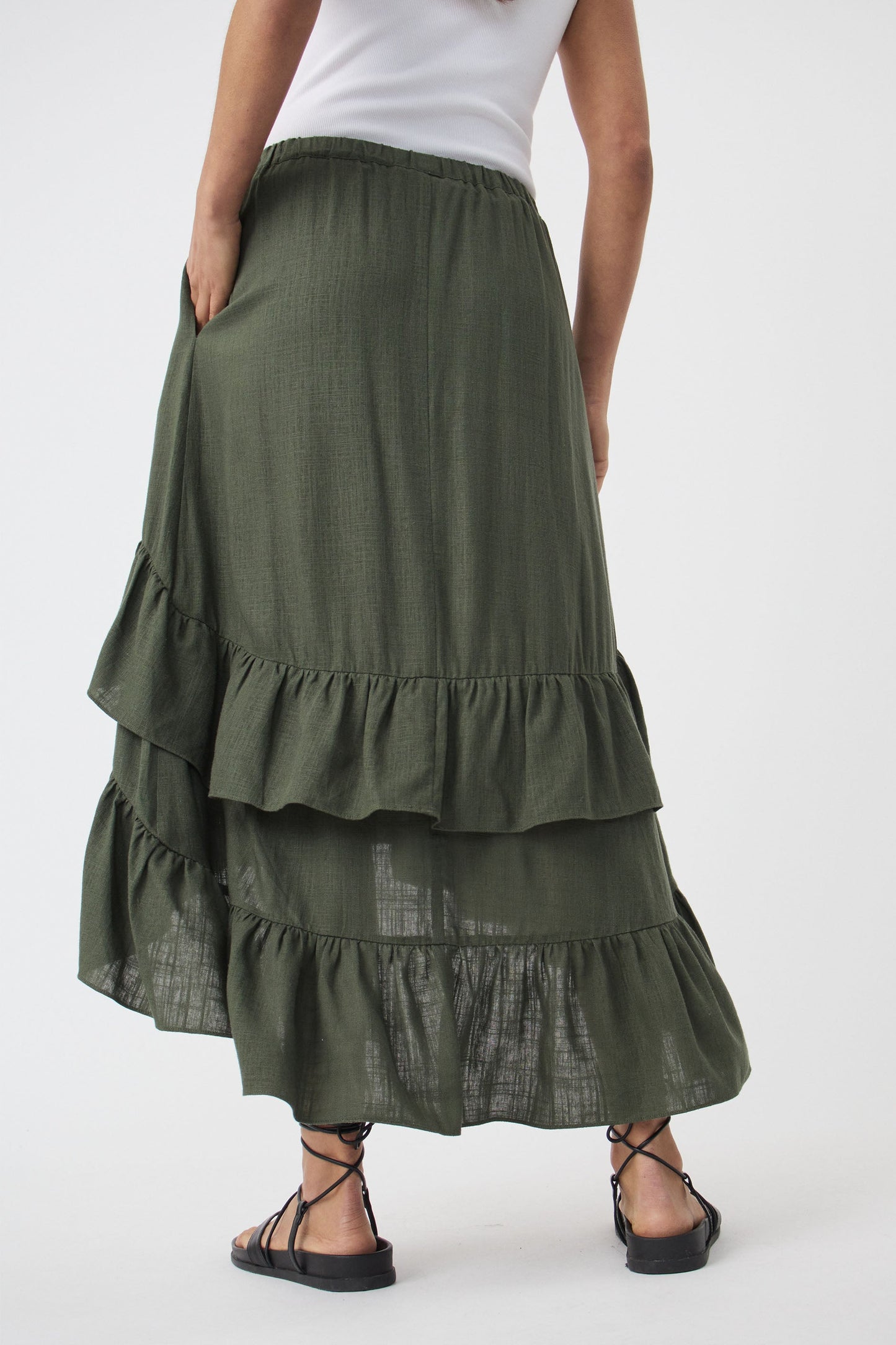 Kasey Ruffle Midi Skirt
