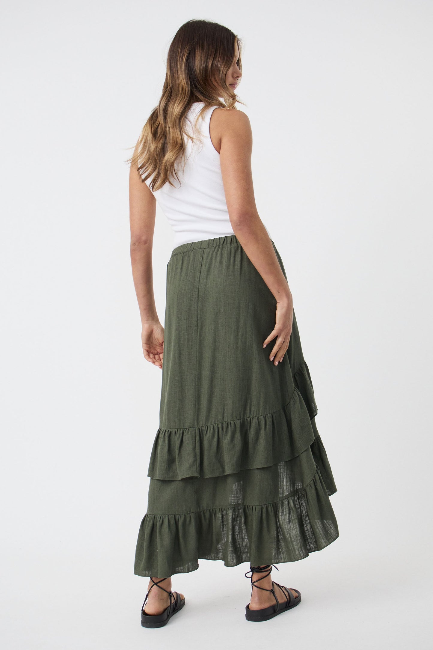 Kasey Ruffle Midi Skirt