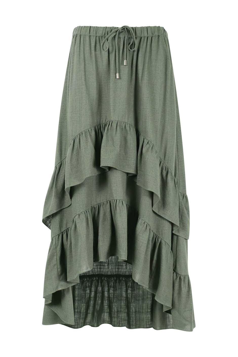 Kasey Ruffle Midi Skirt