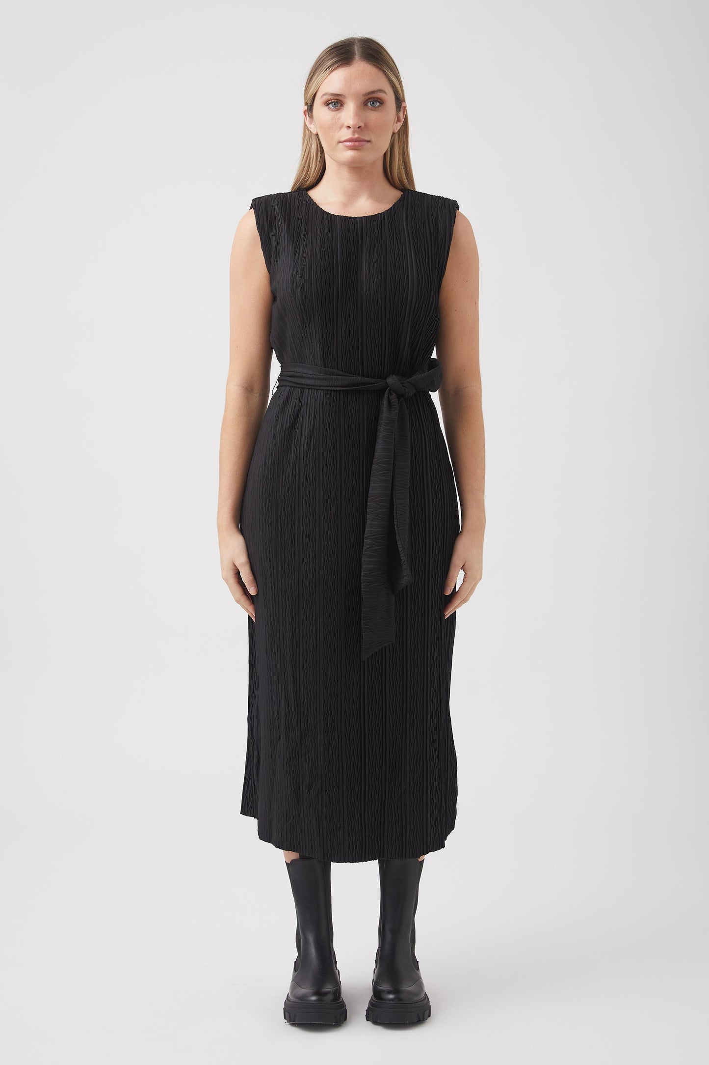 Roberta Plisse Midi Dress