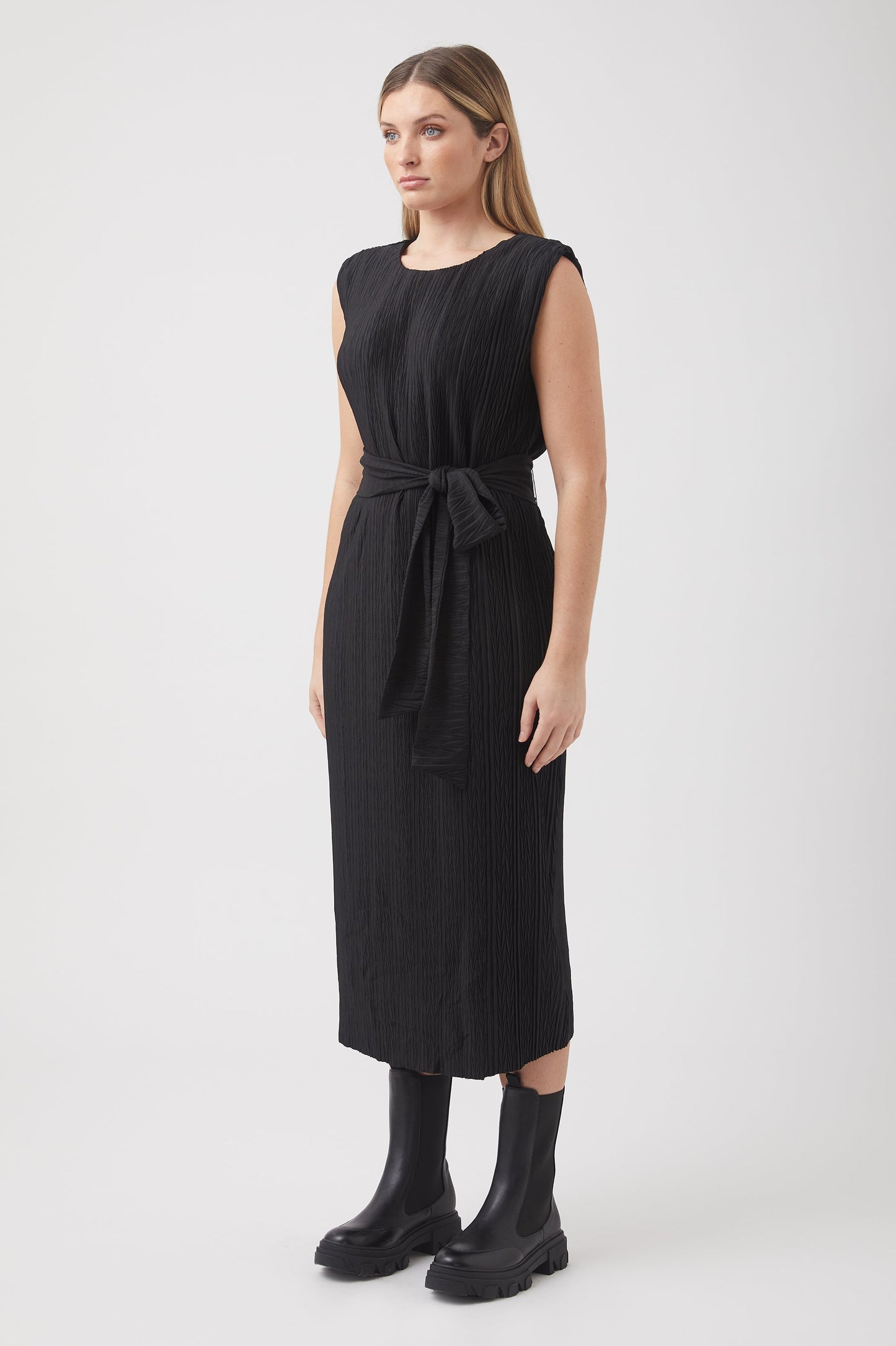Roberta Plisse Midi Dress