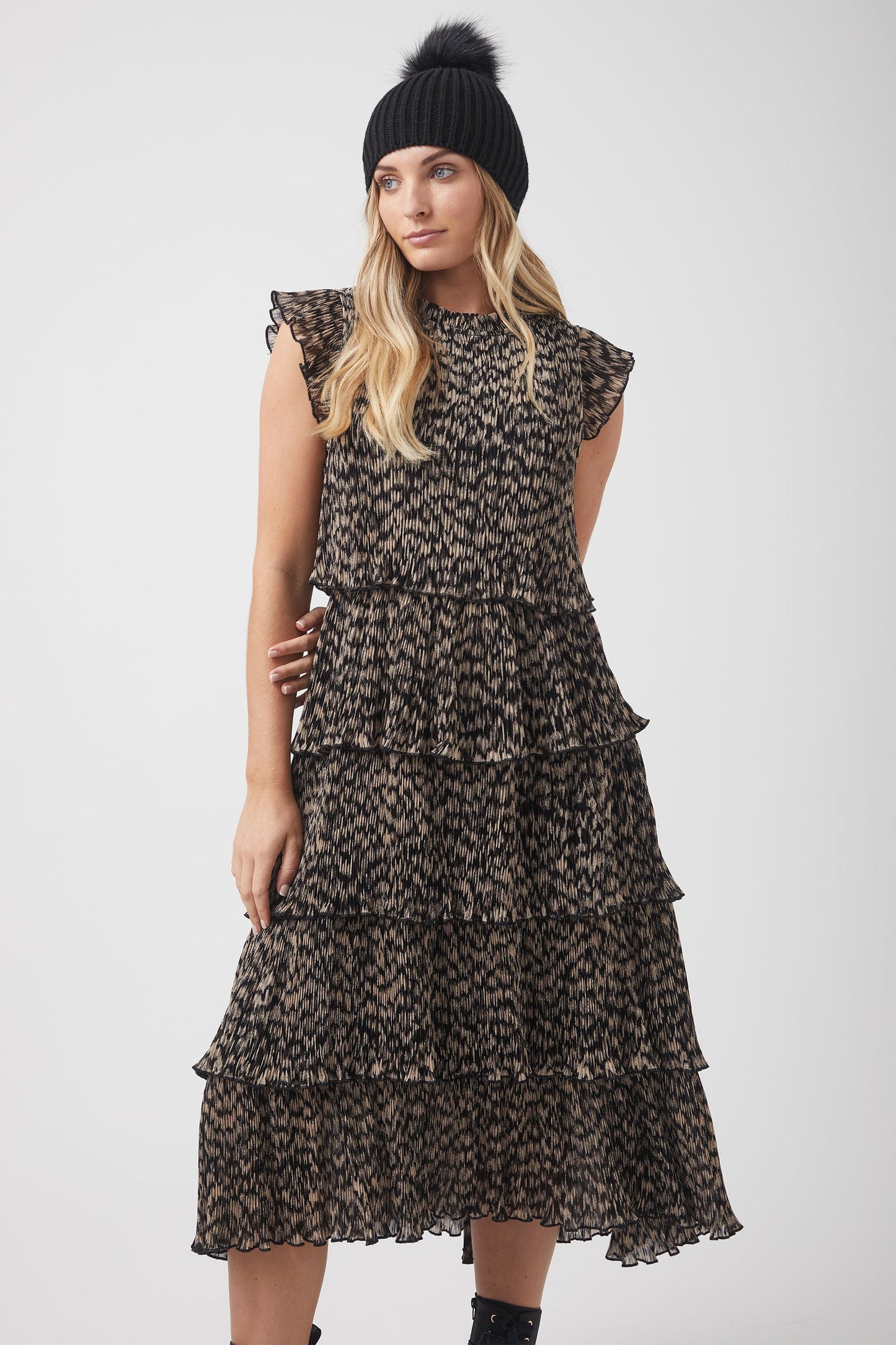 Quinn Ruffle Midi Dress