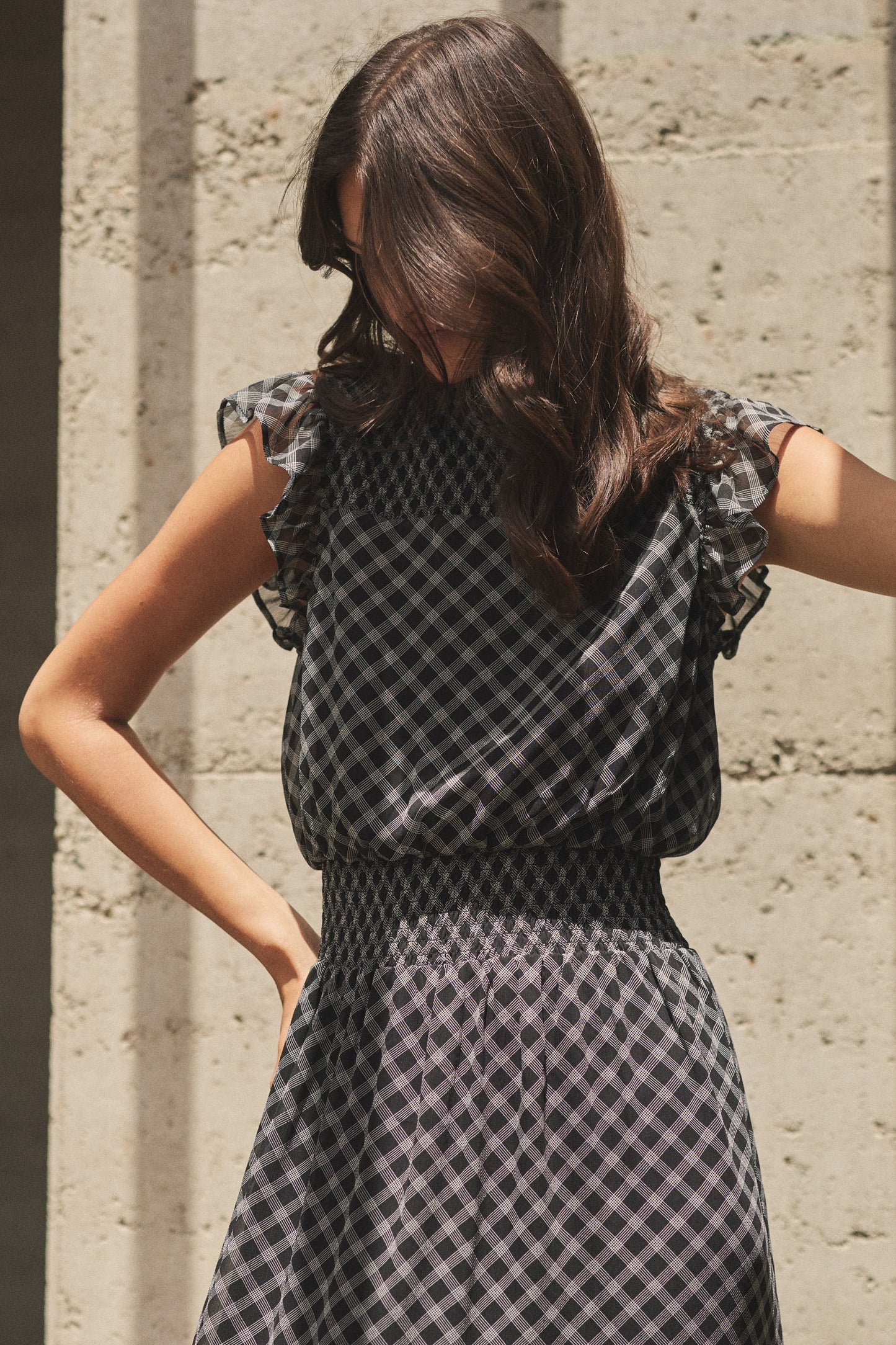 Amy Shirred Waist Midi Dress