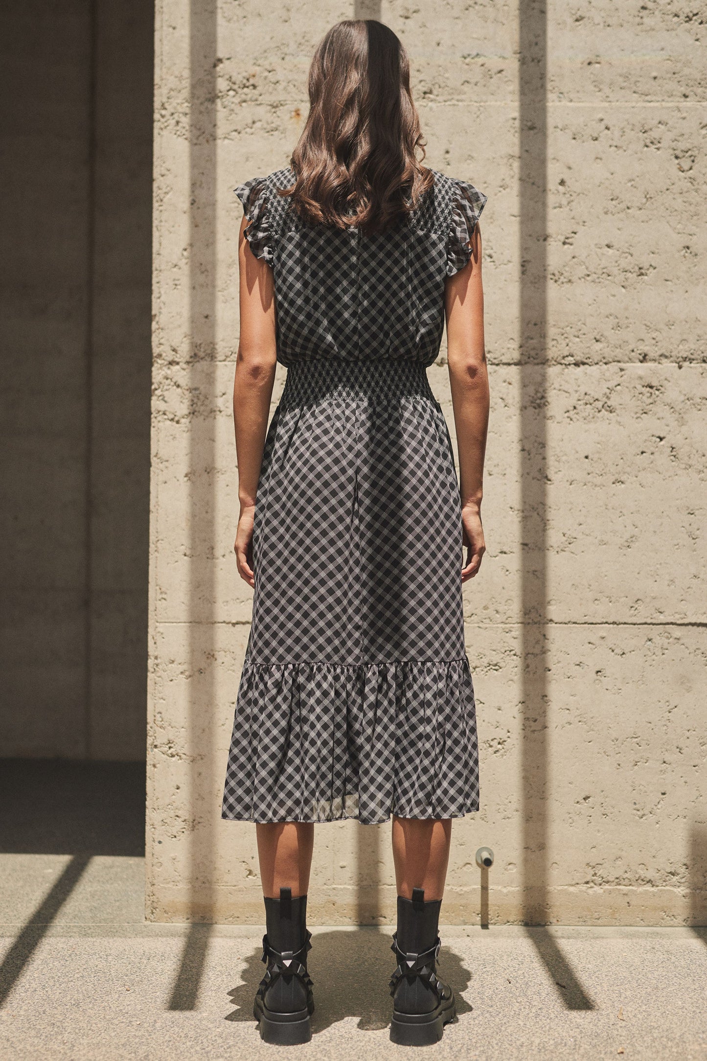 Amy Shirred Waist Midi Dress