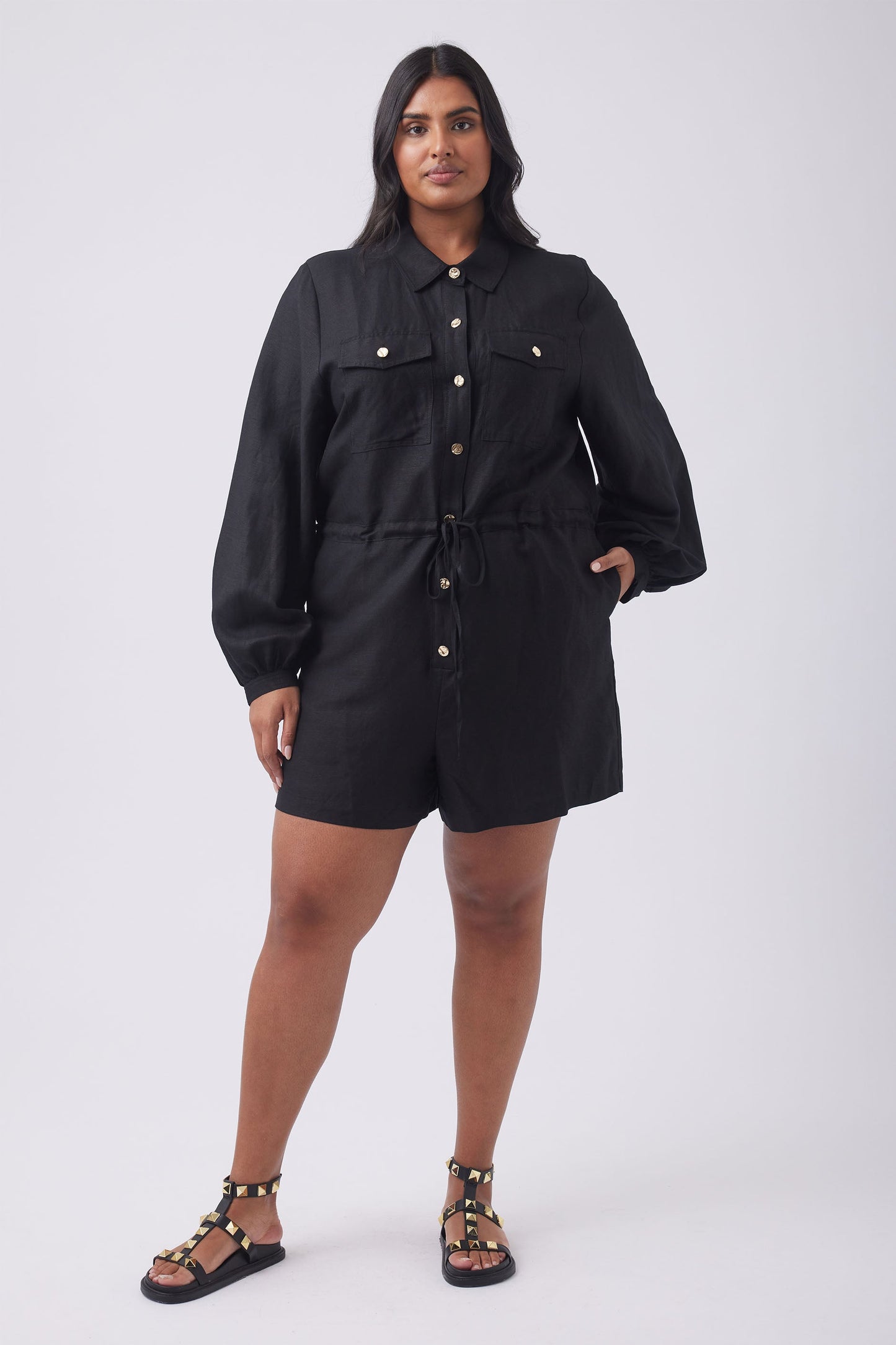 Emma Button Detail Playsuit