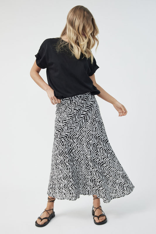 Kaya Linen Midi Skirt
