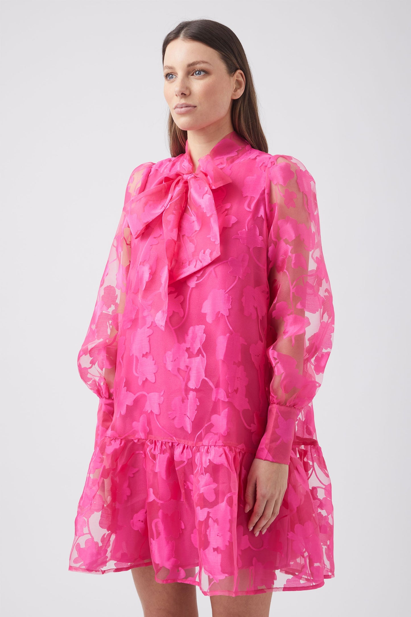 Blair Puff Sleeve Ruffle Dress