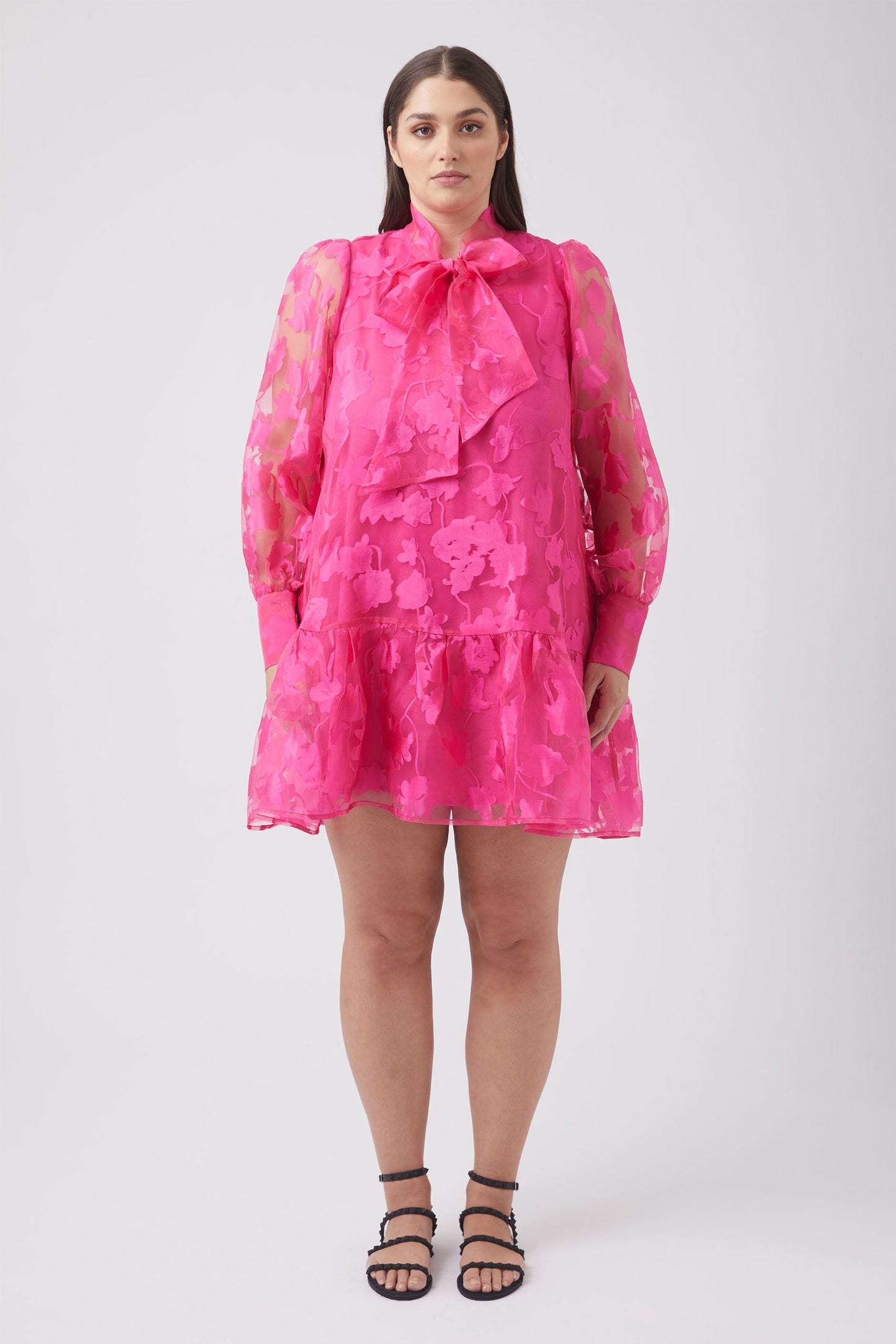 Blair Puff Sleeve Ruffle Dress