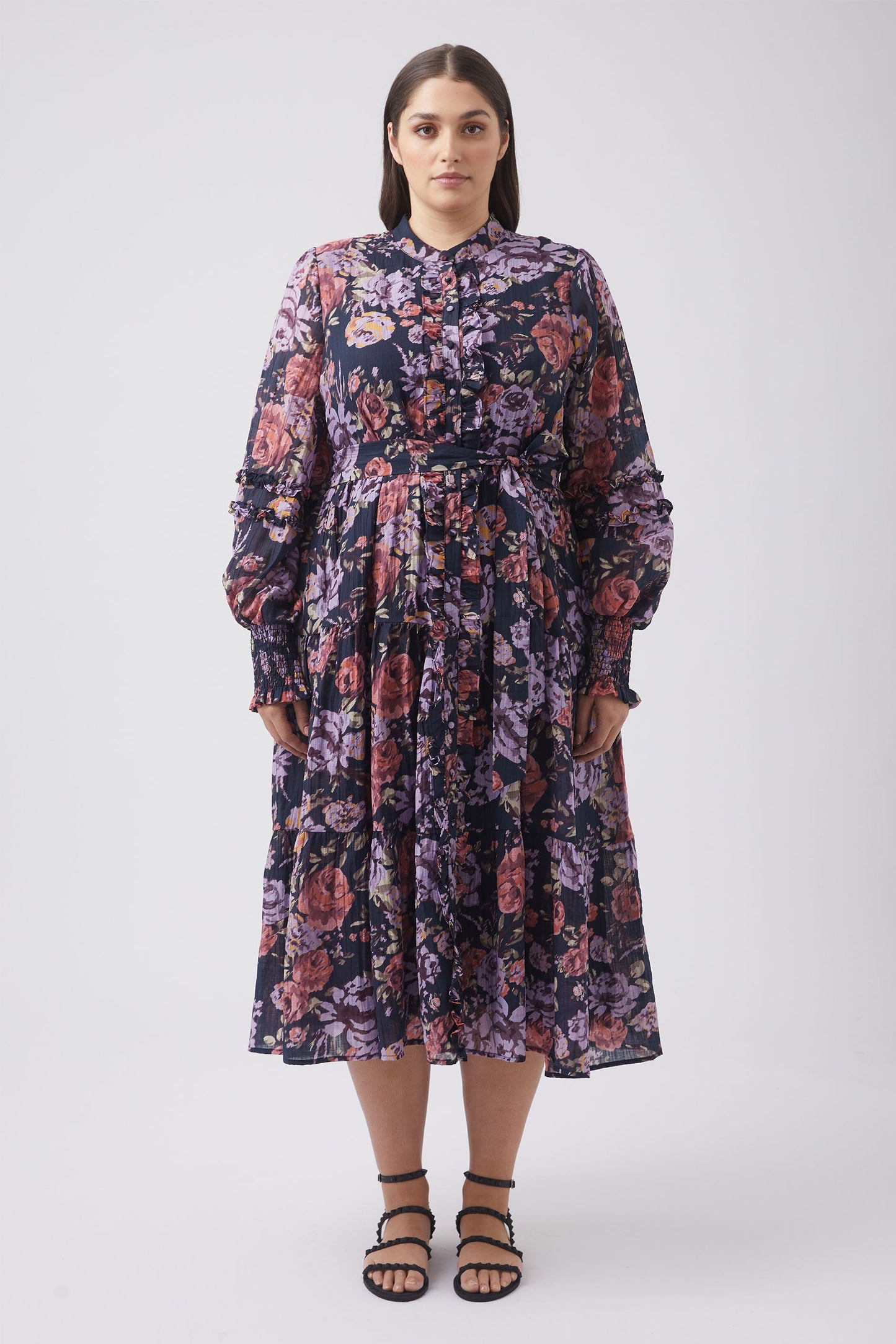 Jamie Ruffle Midi Dress