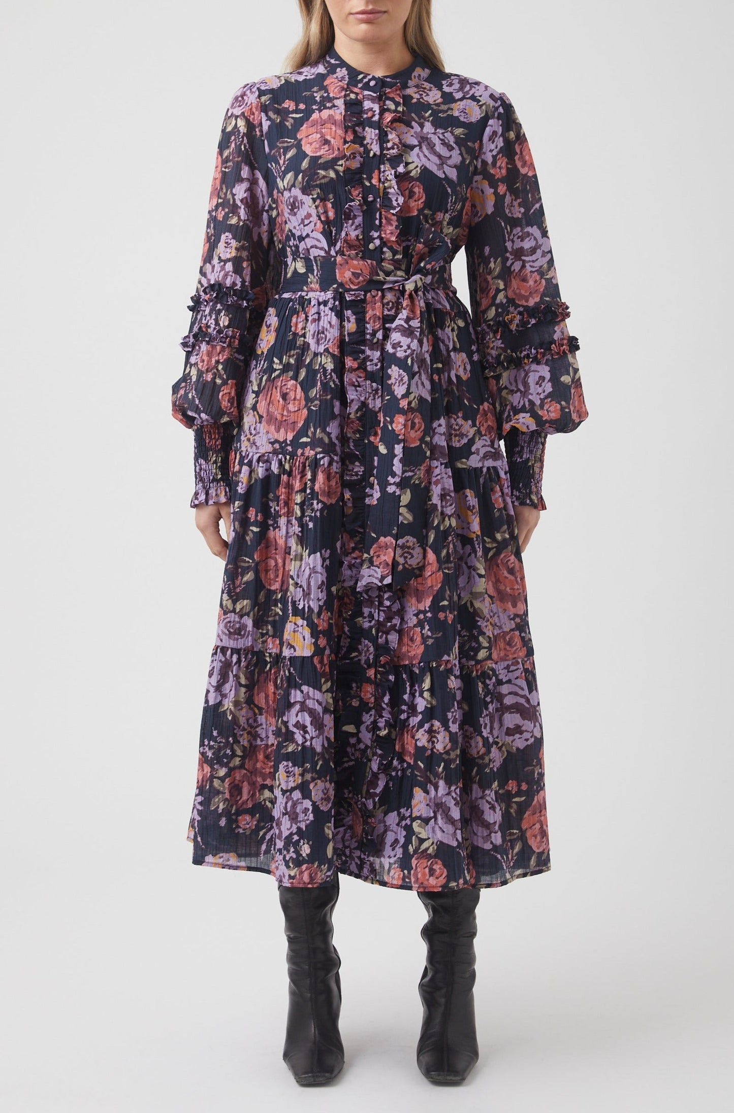 Jamie Ruffle Midi Dress