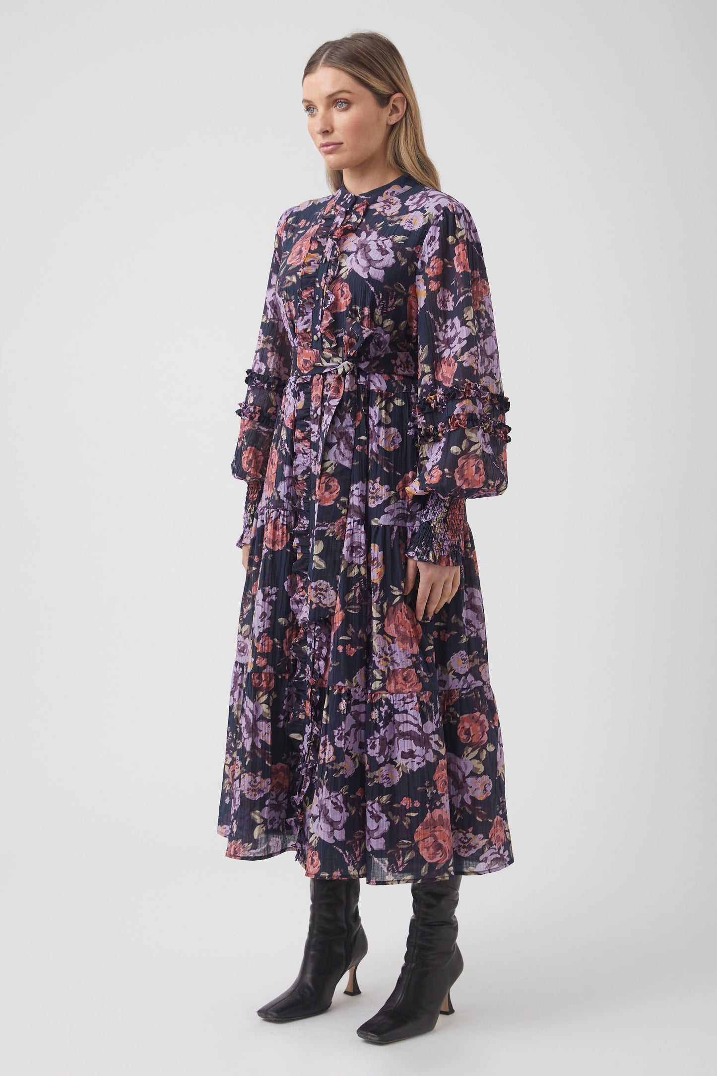 Jamie Ruffle Midi Dress
