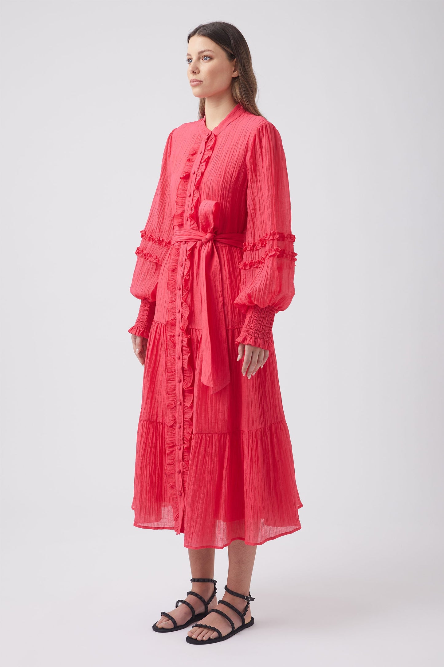 Jamie Ruffle Midi Dress