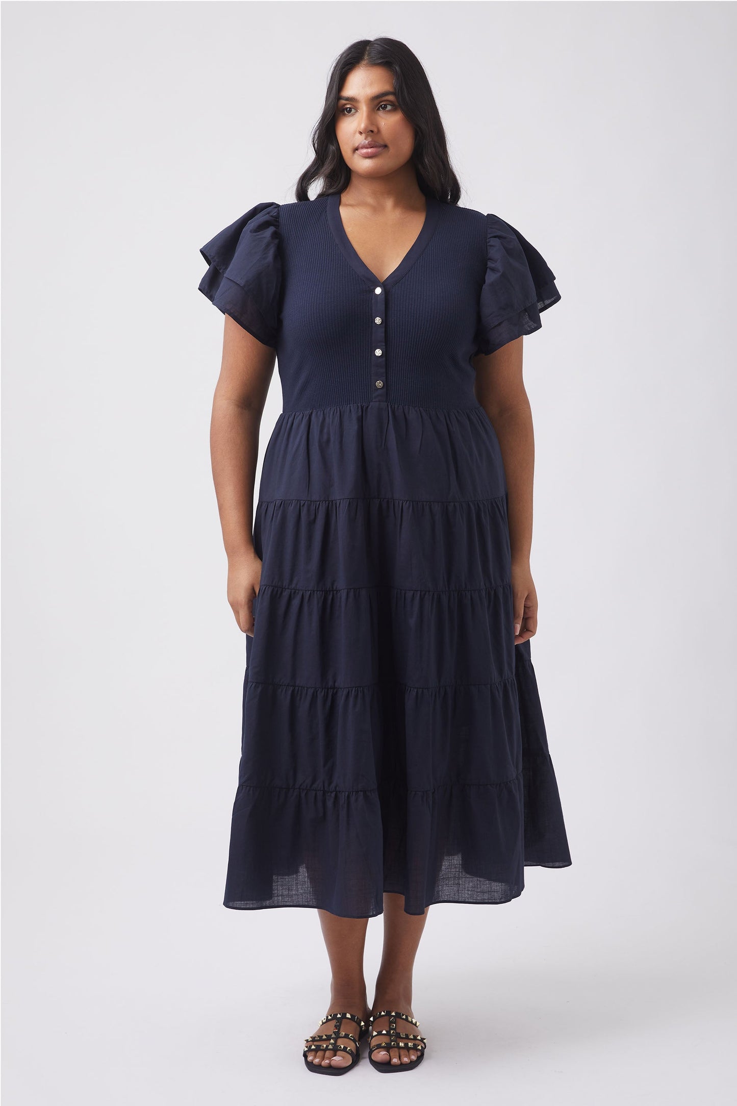 Eva Spliced Midi Dress