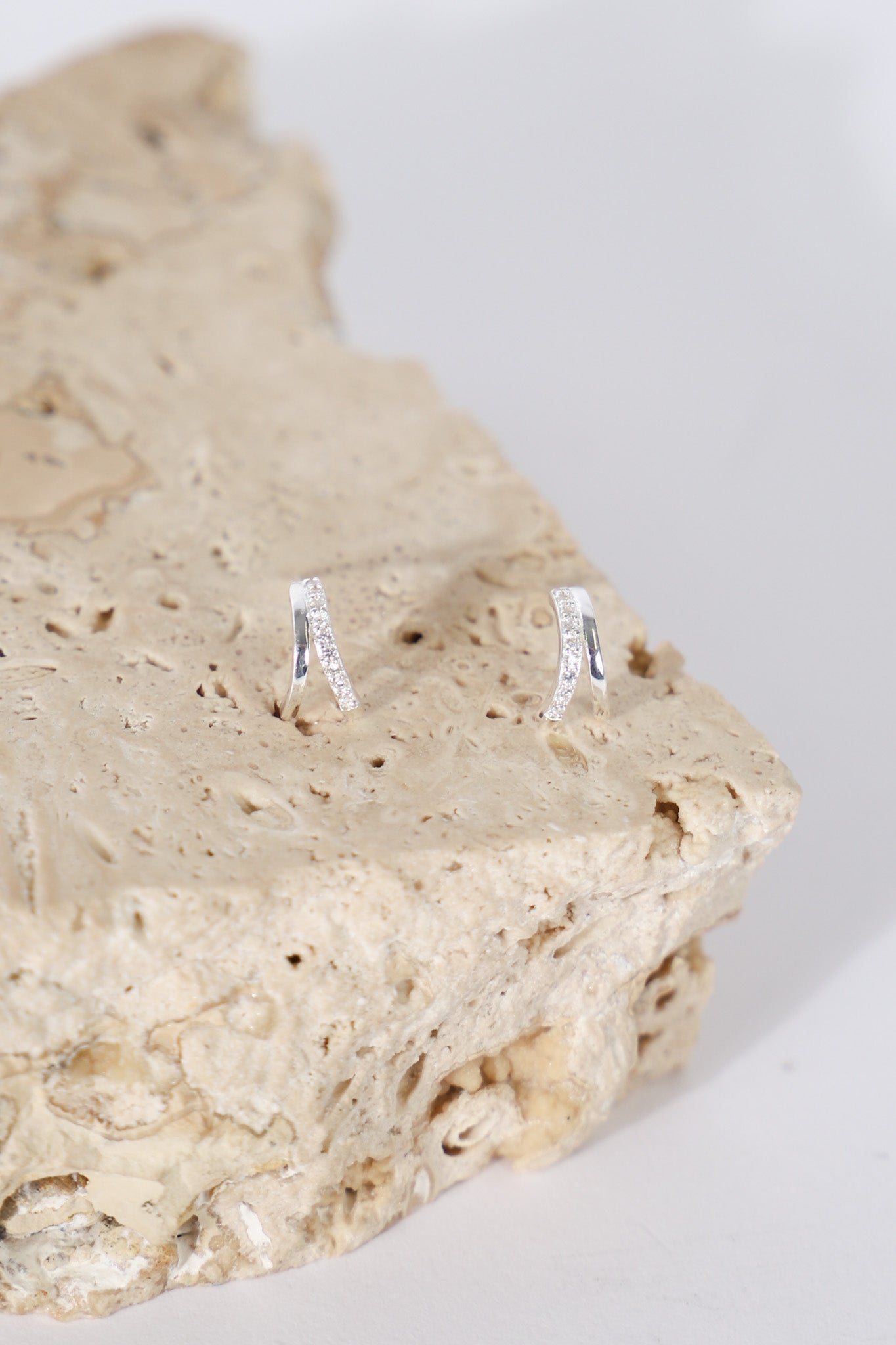 9ct Double Stone Set Earrings