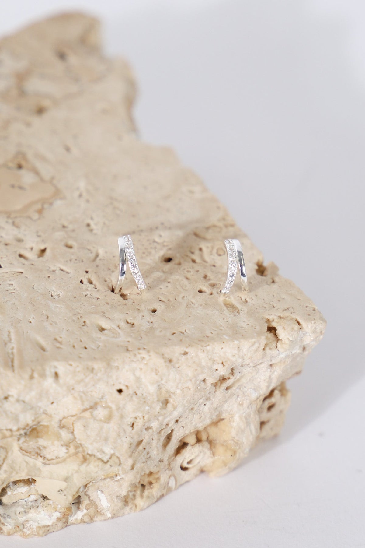 9ct Double Stone Set Earrings