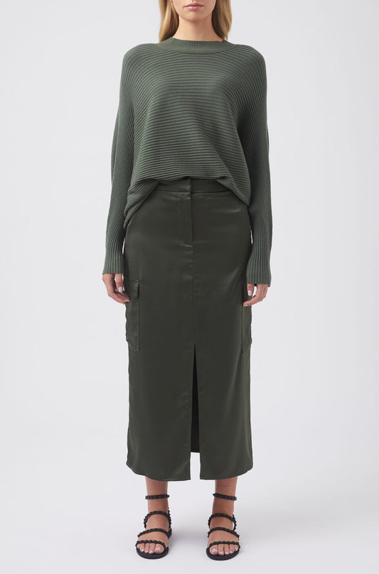 Tyra Satin Midi Skirt