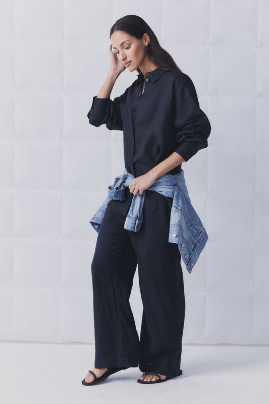 D-Luxe Wide Leg Linen Pant