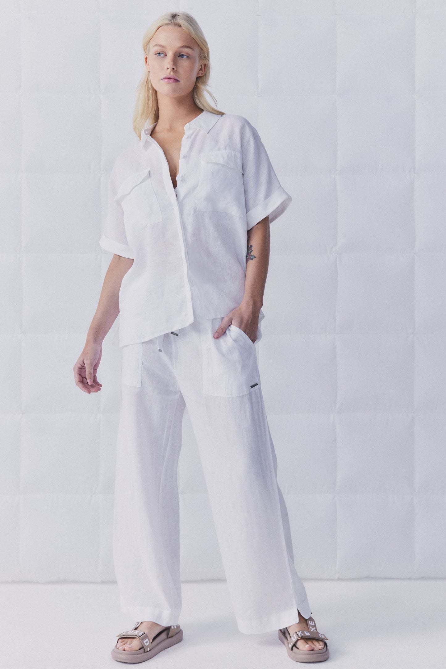 D-Luxe Wide Leg Linen Pant