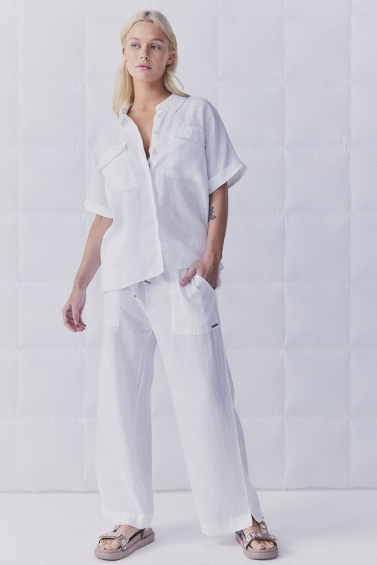 D-Luxe Wide Leg Linen Pant