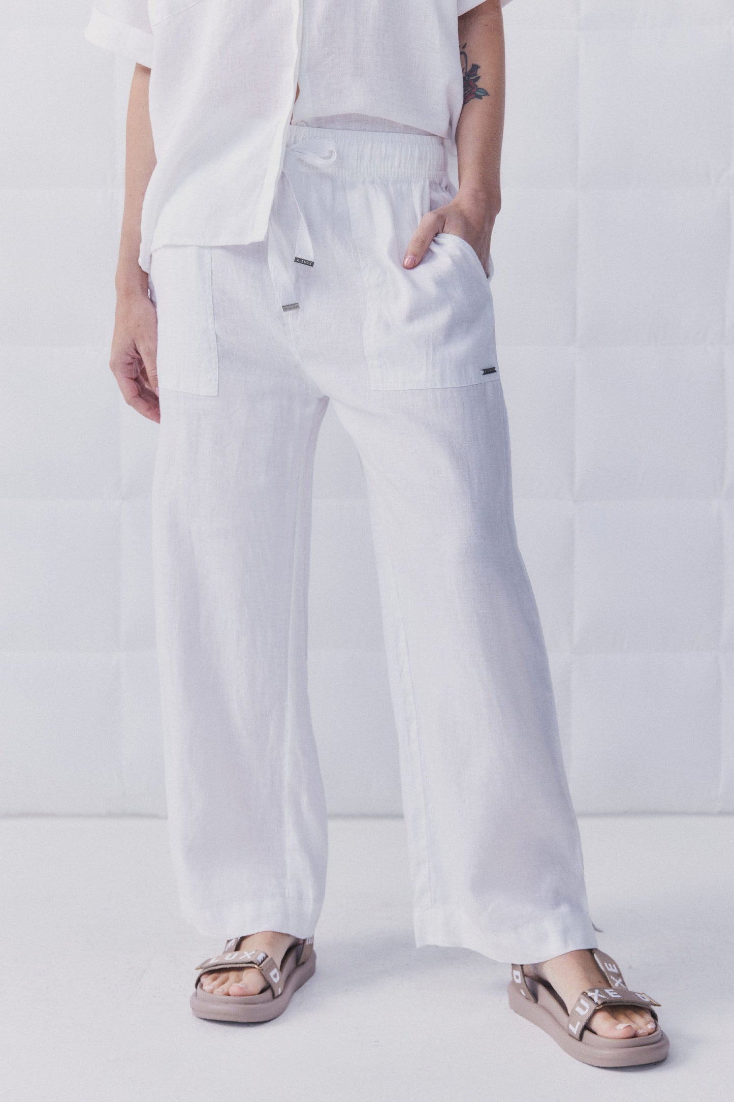 D-Luxe Wide Leg Linen Pant