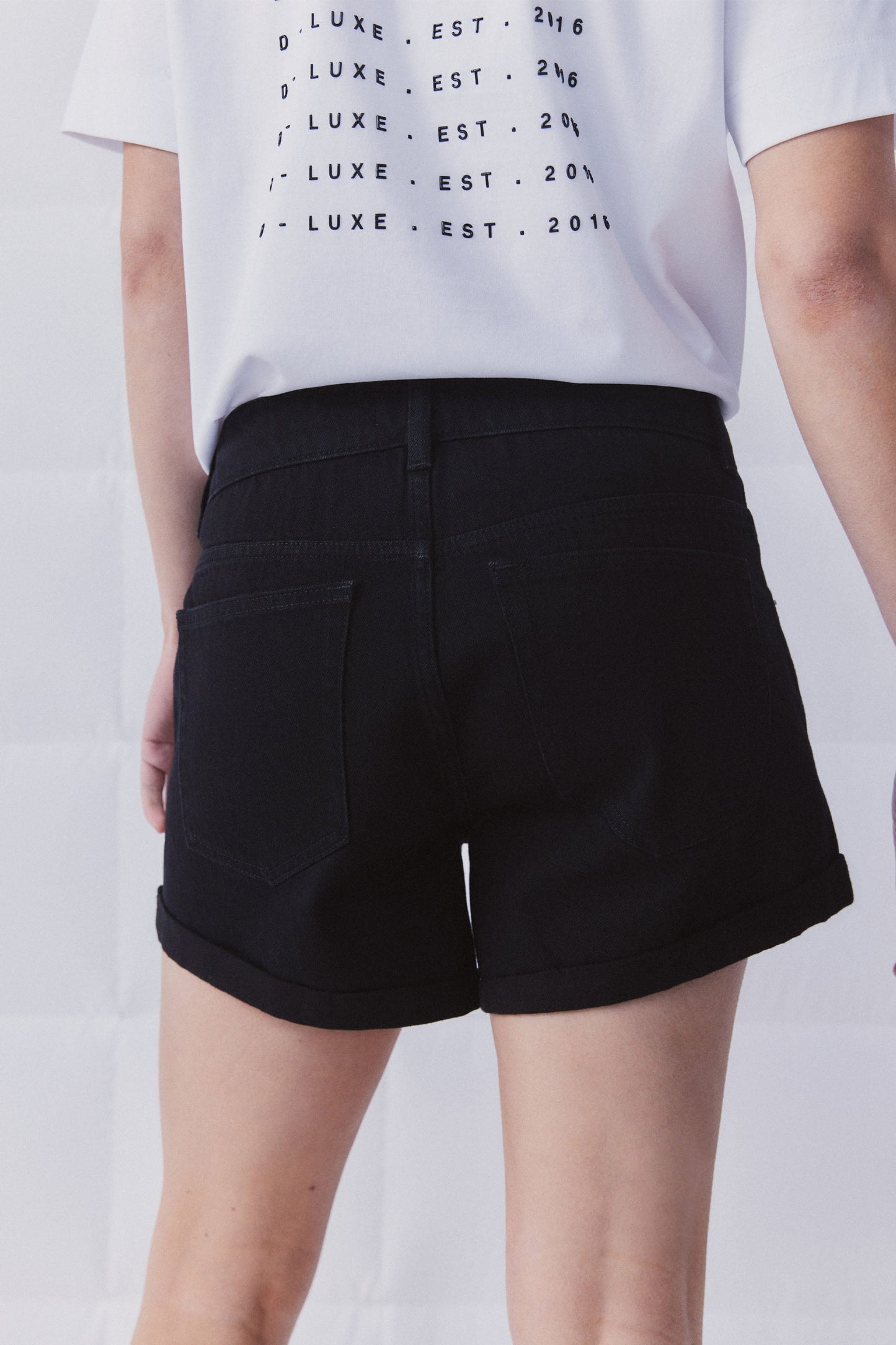 D-LUXE Denim Rolled Cuff Short