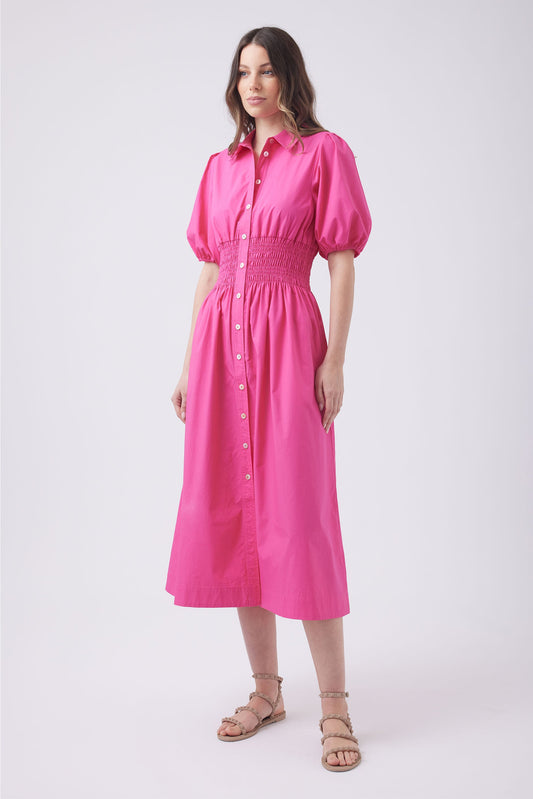Amelia Shirred Midi Dress