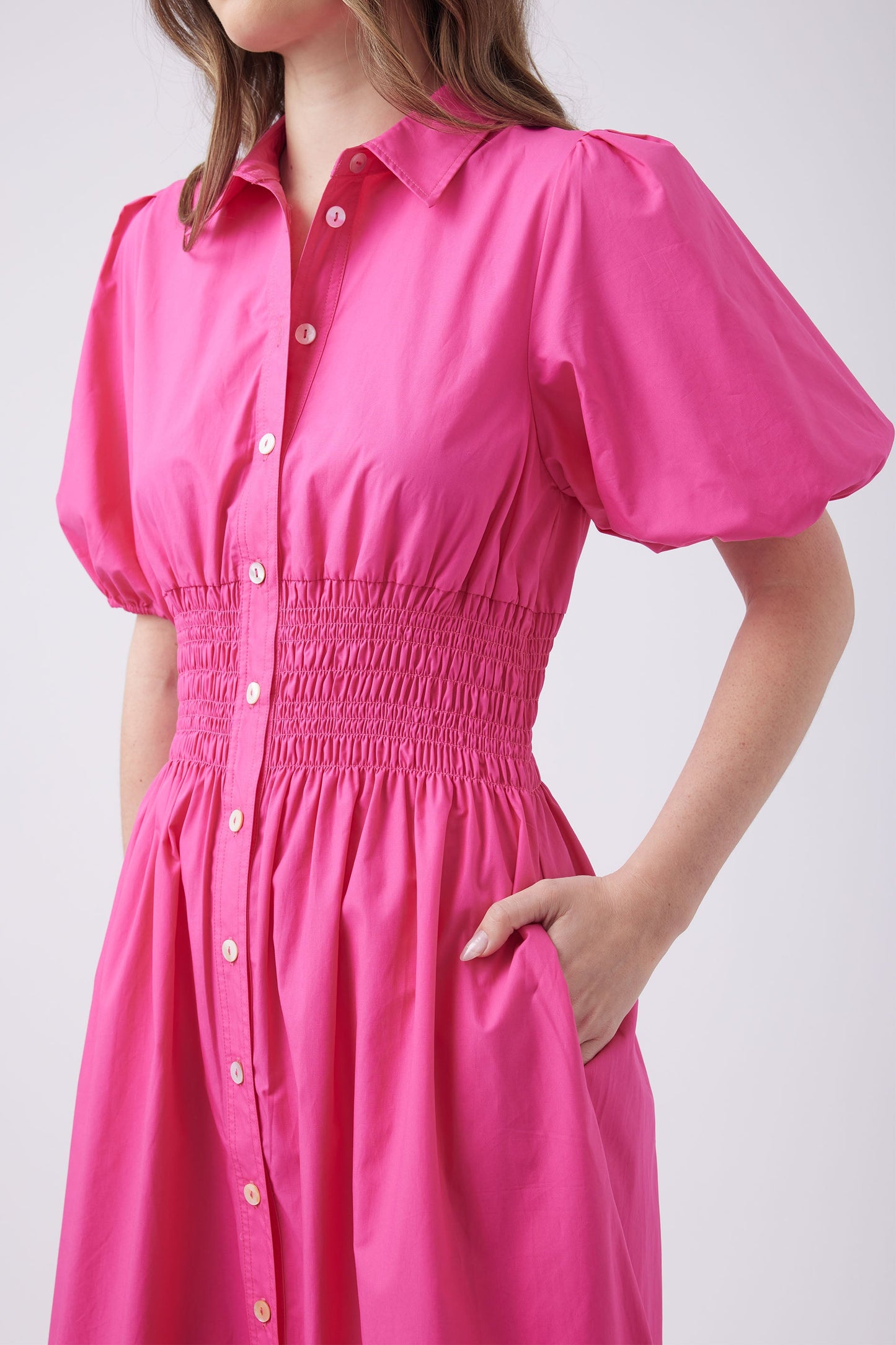 Amelia Shirred Midi Dress