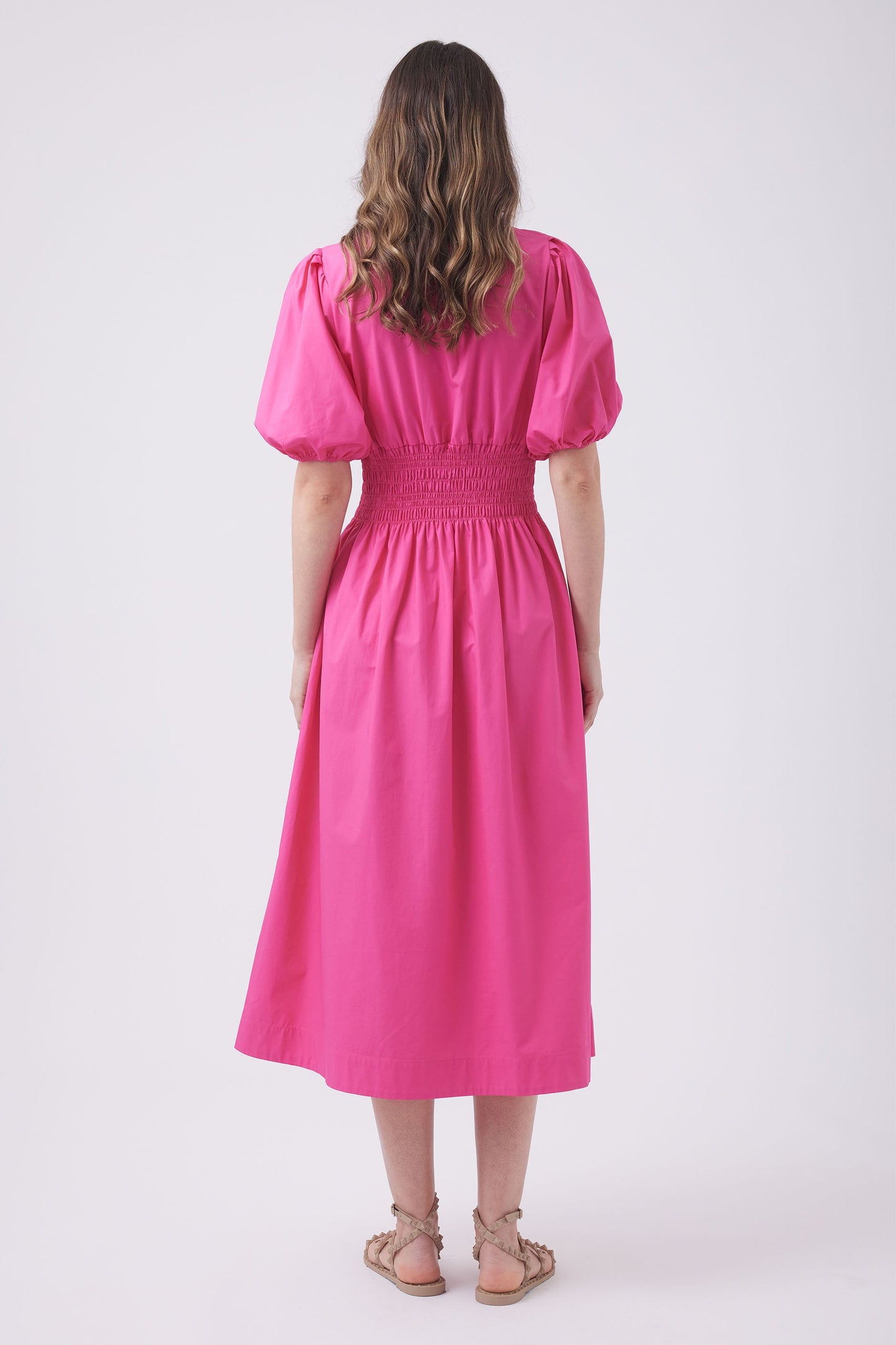 Amelia Shirred Midi Dress