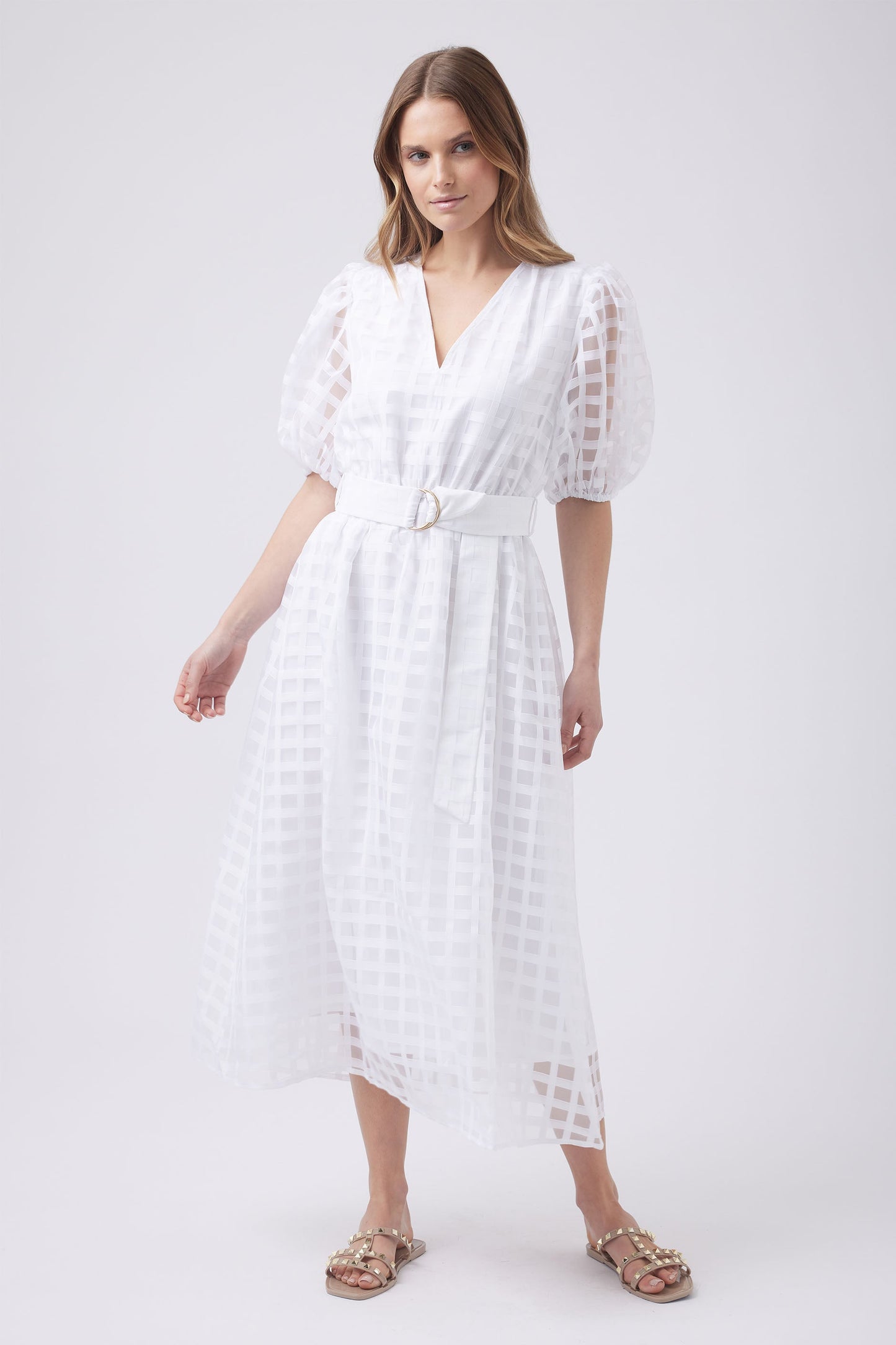 Monty Puff Sleeve Midi Dress