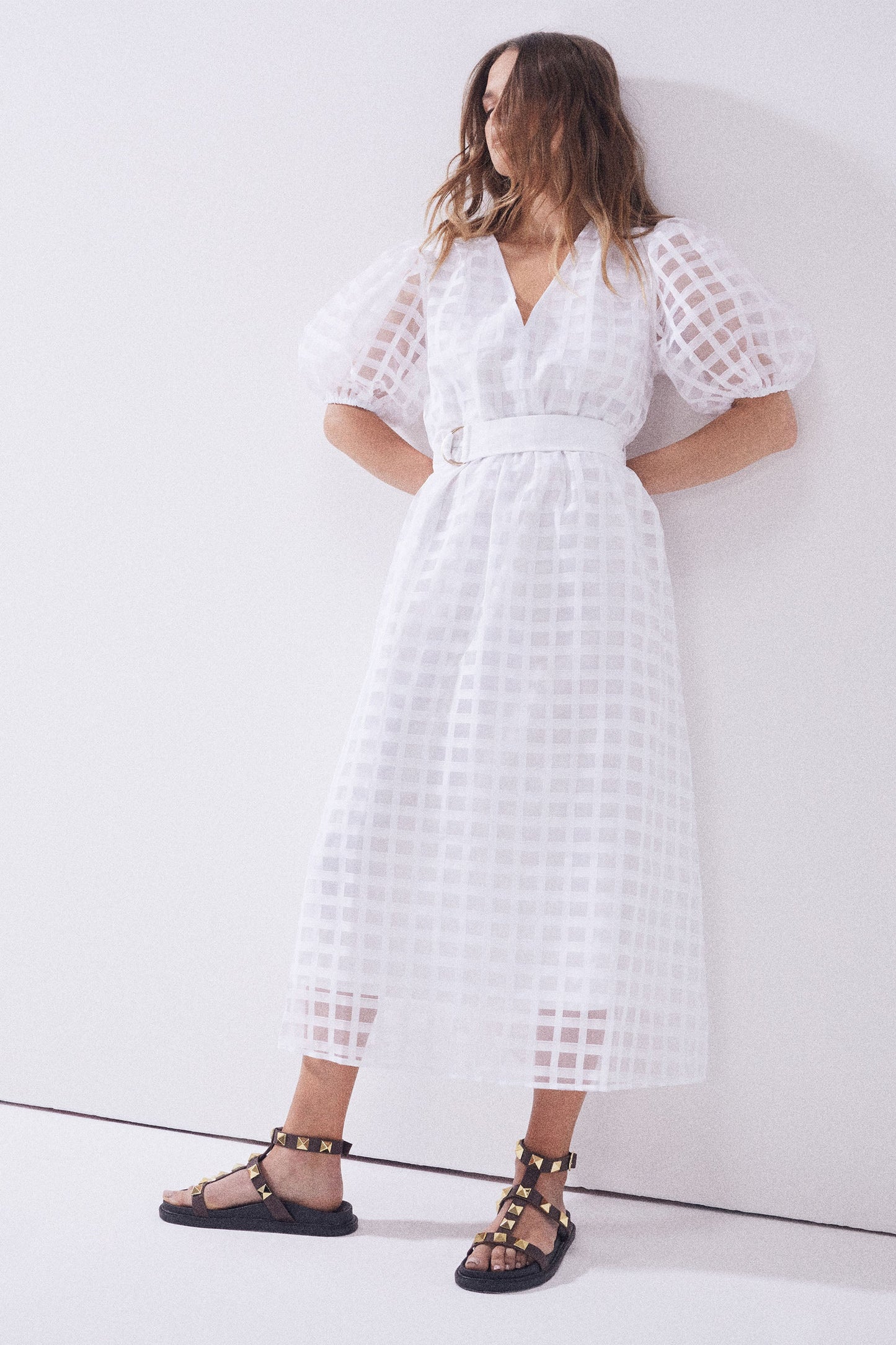 Monty Puff Sleeve Midi Dress