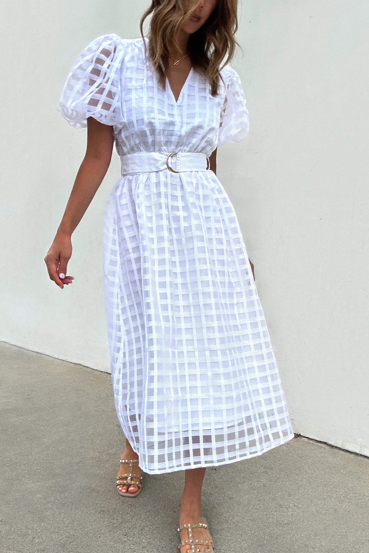 Monty Puff Sleeve Midi Dress