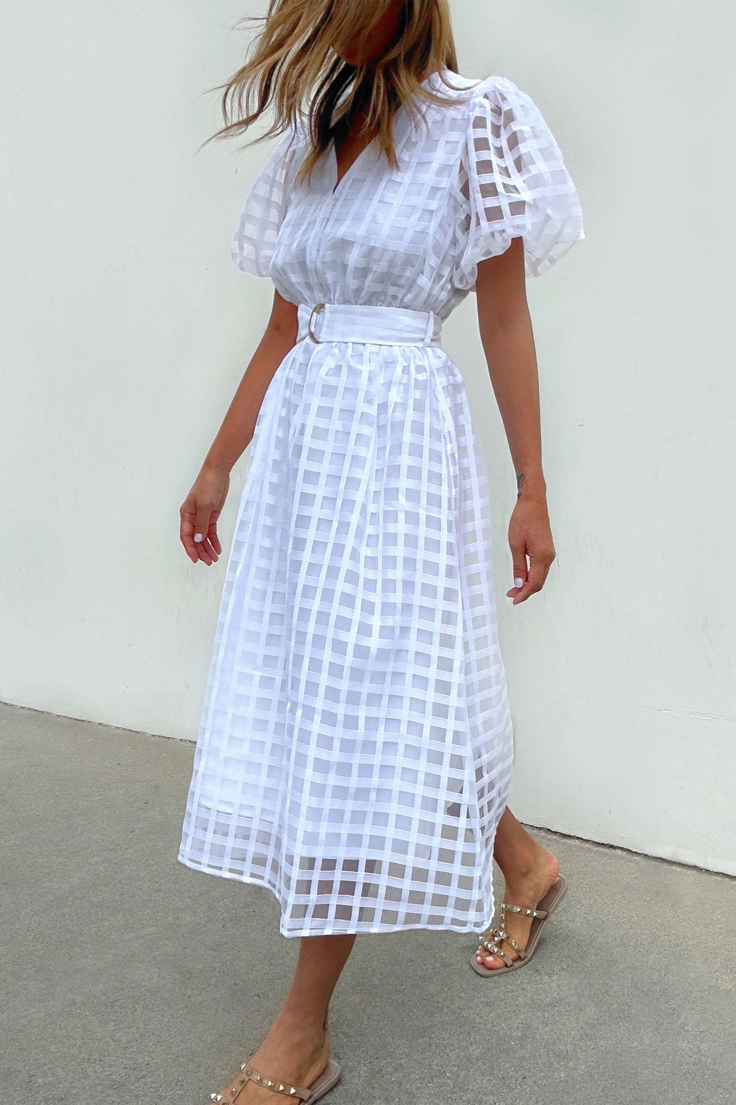 Monty Puff Sleeve Midi Dress