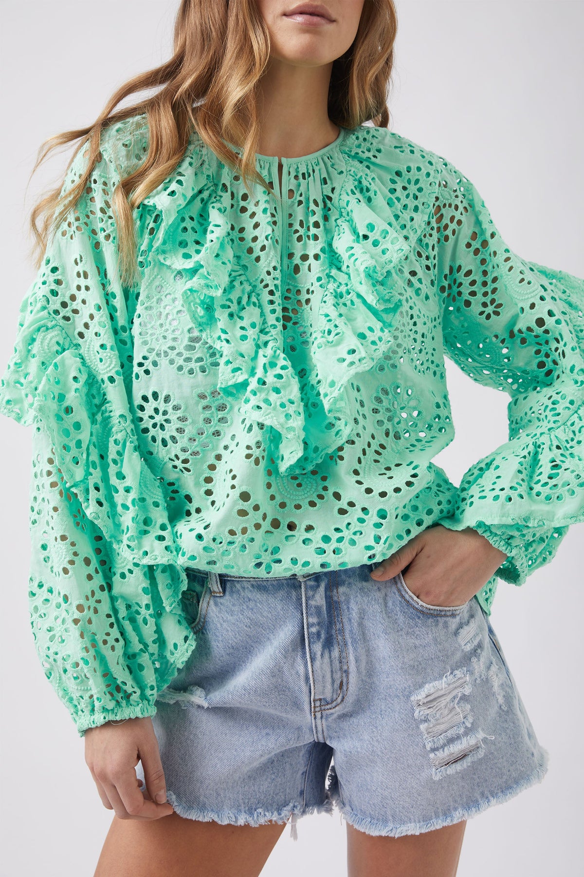 Camille Broderie Top